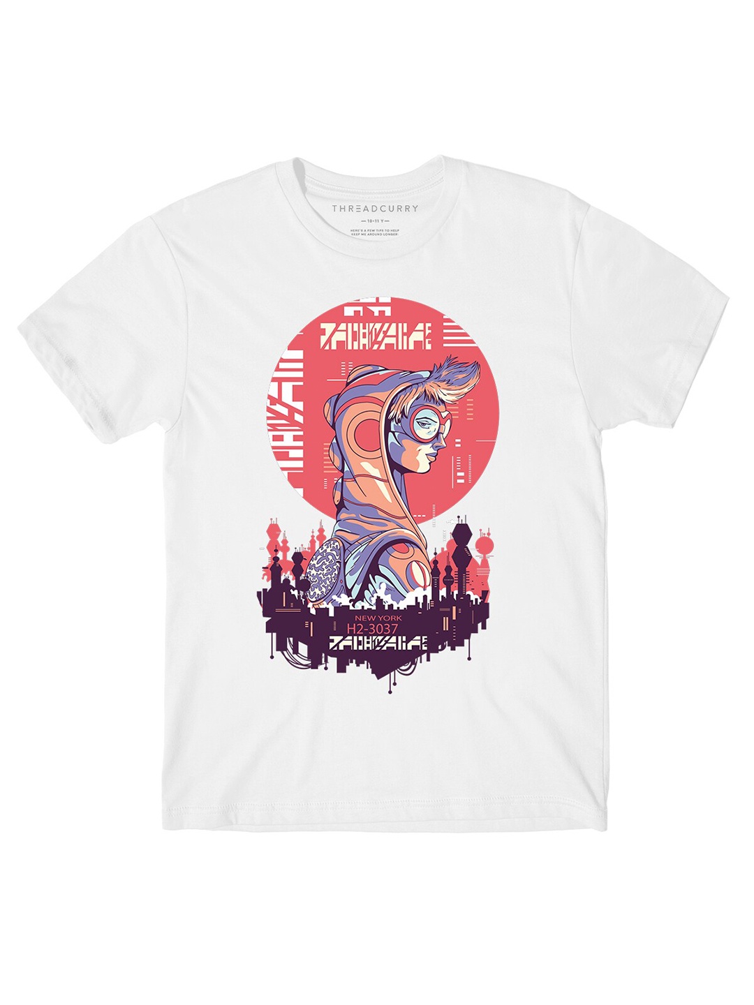 

THREADCURRY Boys Graphic Printed Cotton T-shirt, White