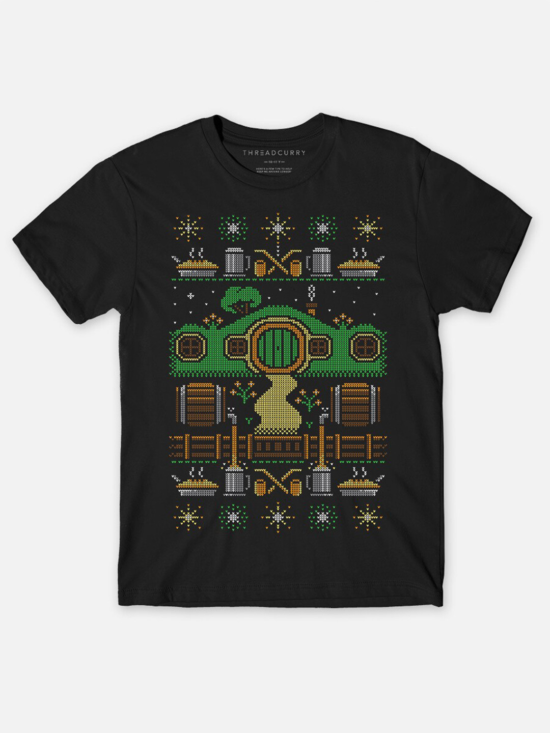 

THREADCURRY Boys Geometric Printed Cotton T-shirt, Black