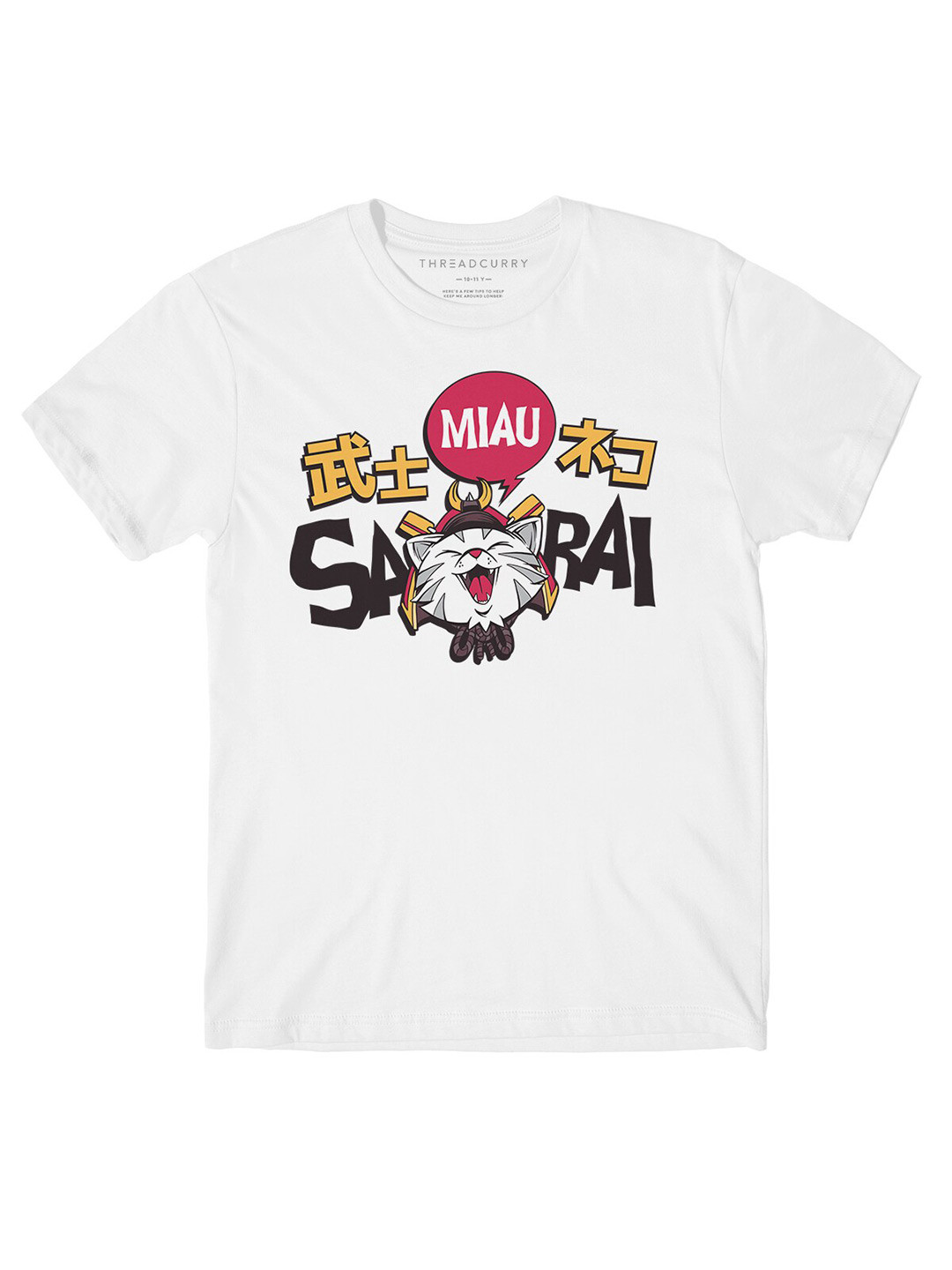 

THREADCURRY Boys Typography Printed Cotton T-shirt, White