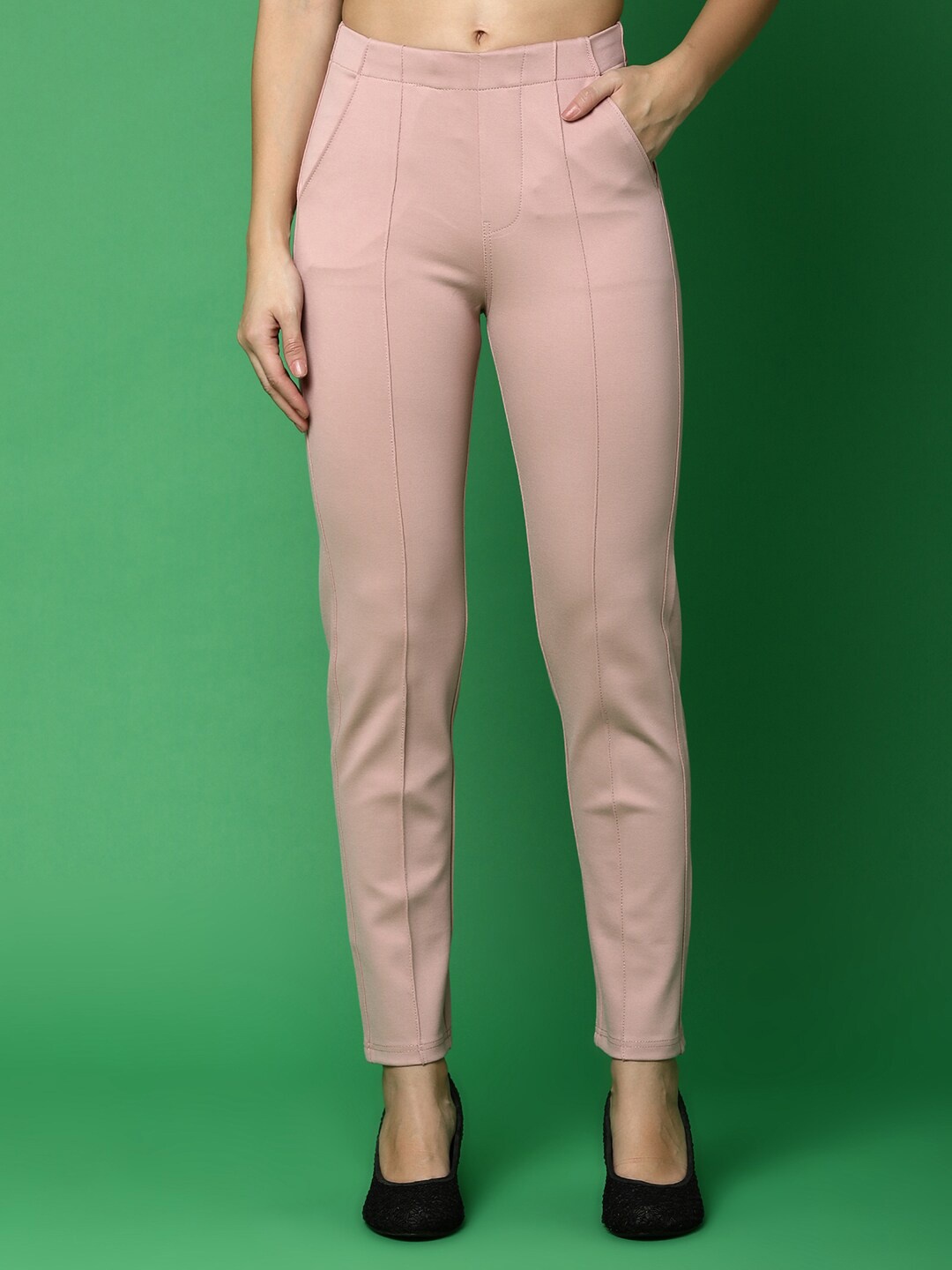 

V-Mart Women Mid Rise Formal Trousers, Mauve