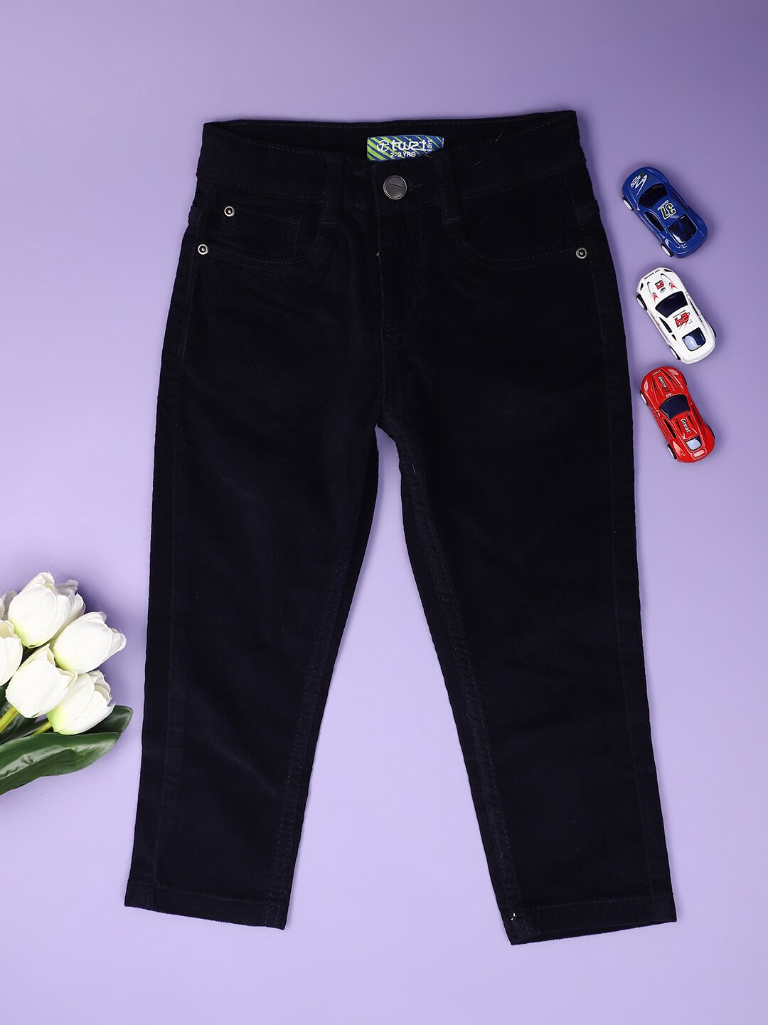 

V-Mart Boys Mid Rise Regular Trouser, Blue
