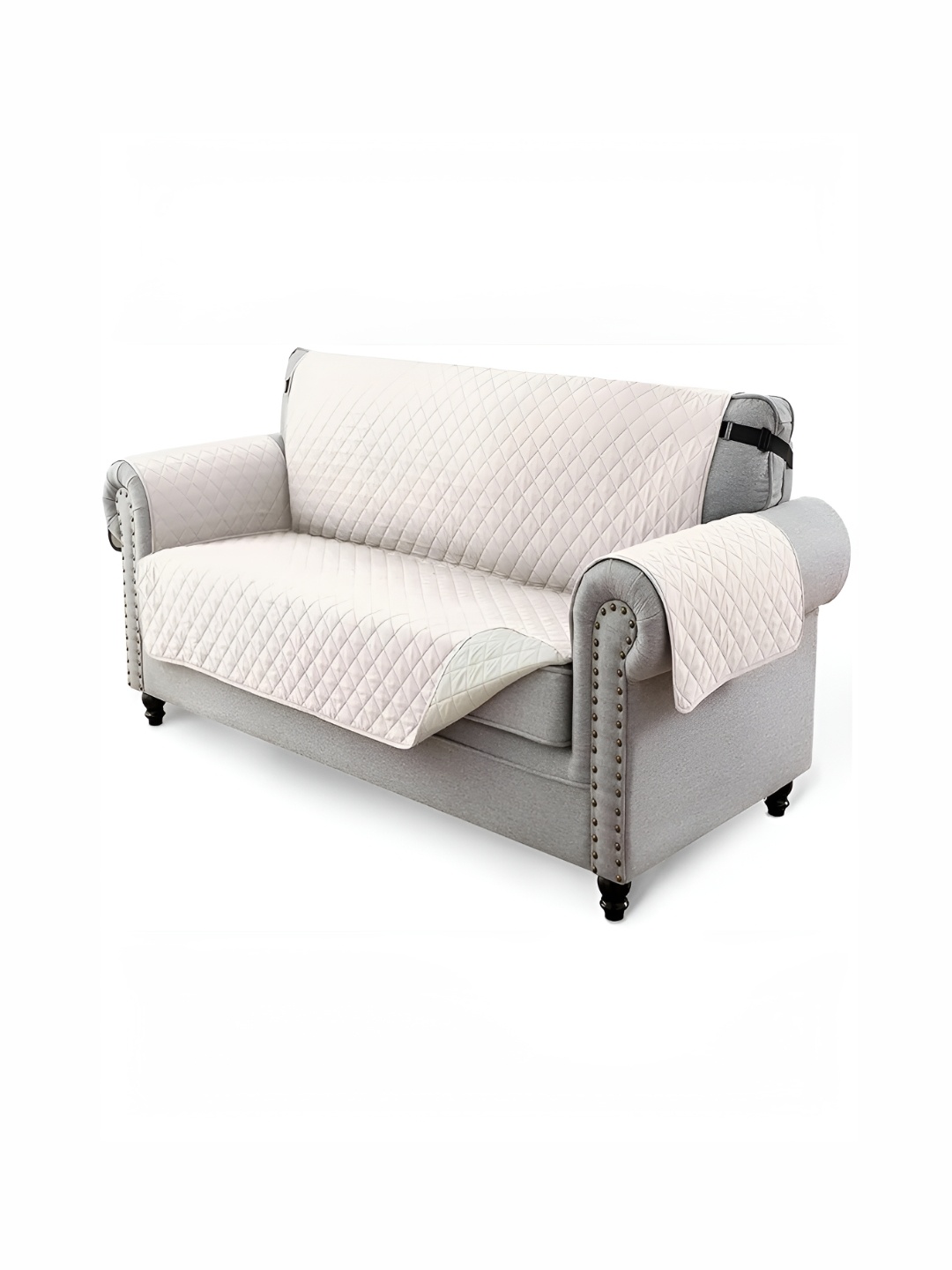 

HOUSE OF QUIRK Beige Solid 3 Seater Reversible Sofa Slipcovers