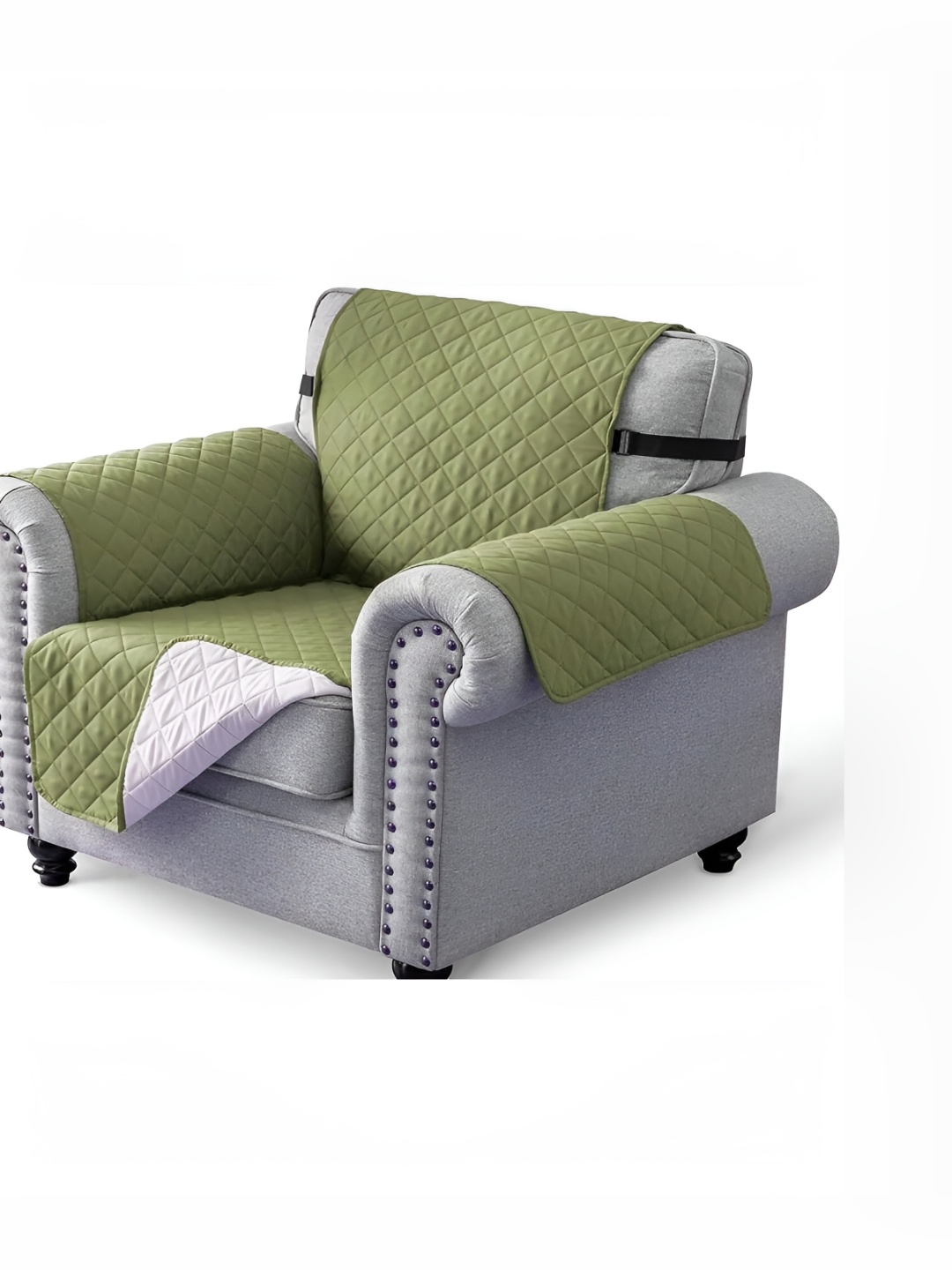 

HOUSE OF QUIRK Green Solid 1 Seater Reversible Sofa Slipcovers