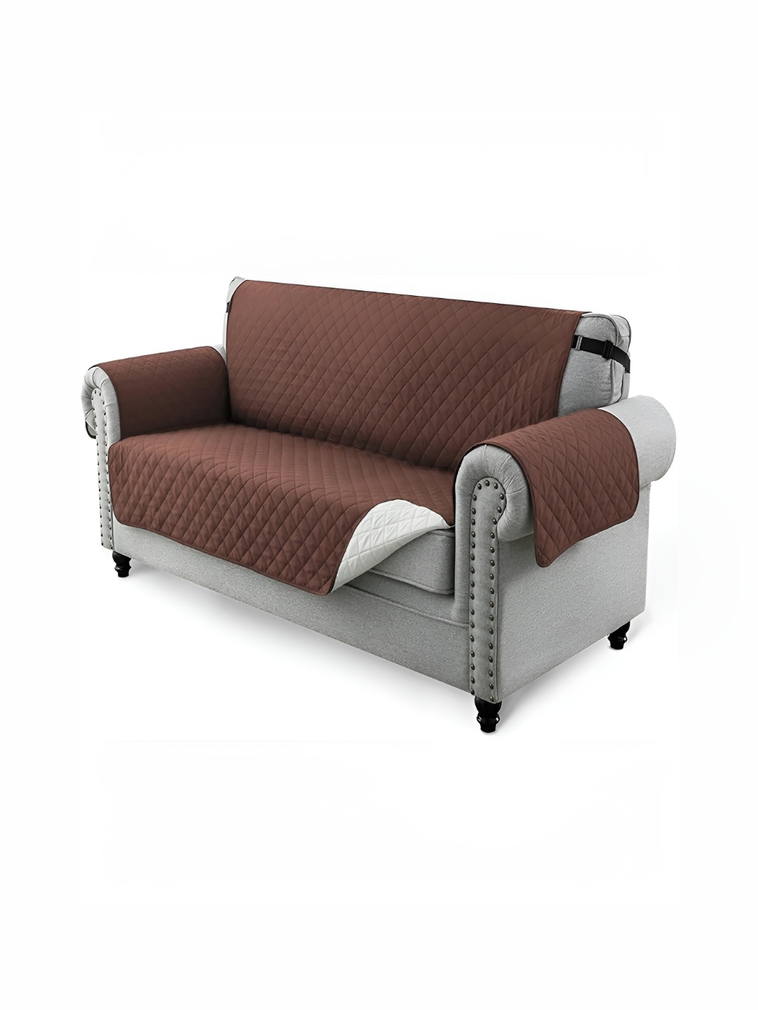 

HOUSE OF QUIRK Brown Solid 3 Seater Reversible Sofa Slipcovers