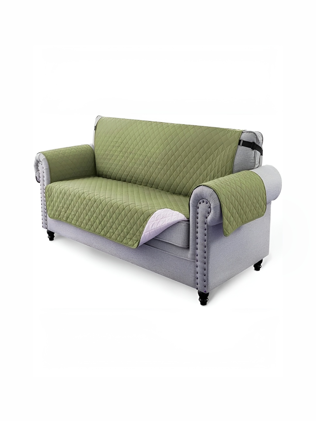 

HOUSE OF QUIRK Green Solid 2 Seater Reversible Sofa Slipcovers
