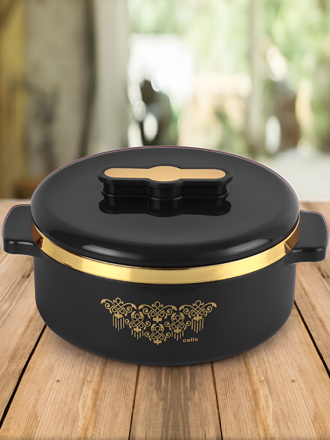 

Cello Black & Gold-Toned Stainless Steel Food Container 2.5 L
