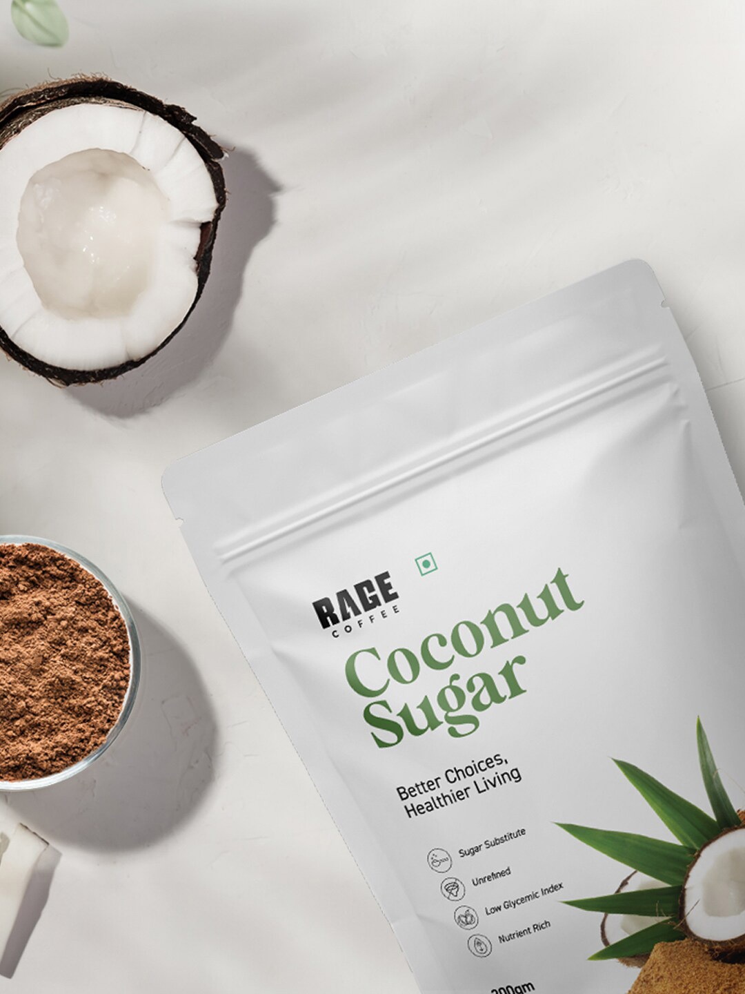 

Rage Coffee Coconut Sugar200gms, Brown