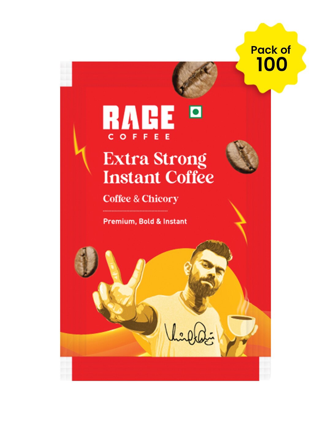 Rage Coffee Chicory Extra Strong Premium Blend Coffee Sachets-270gms, Brown
