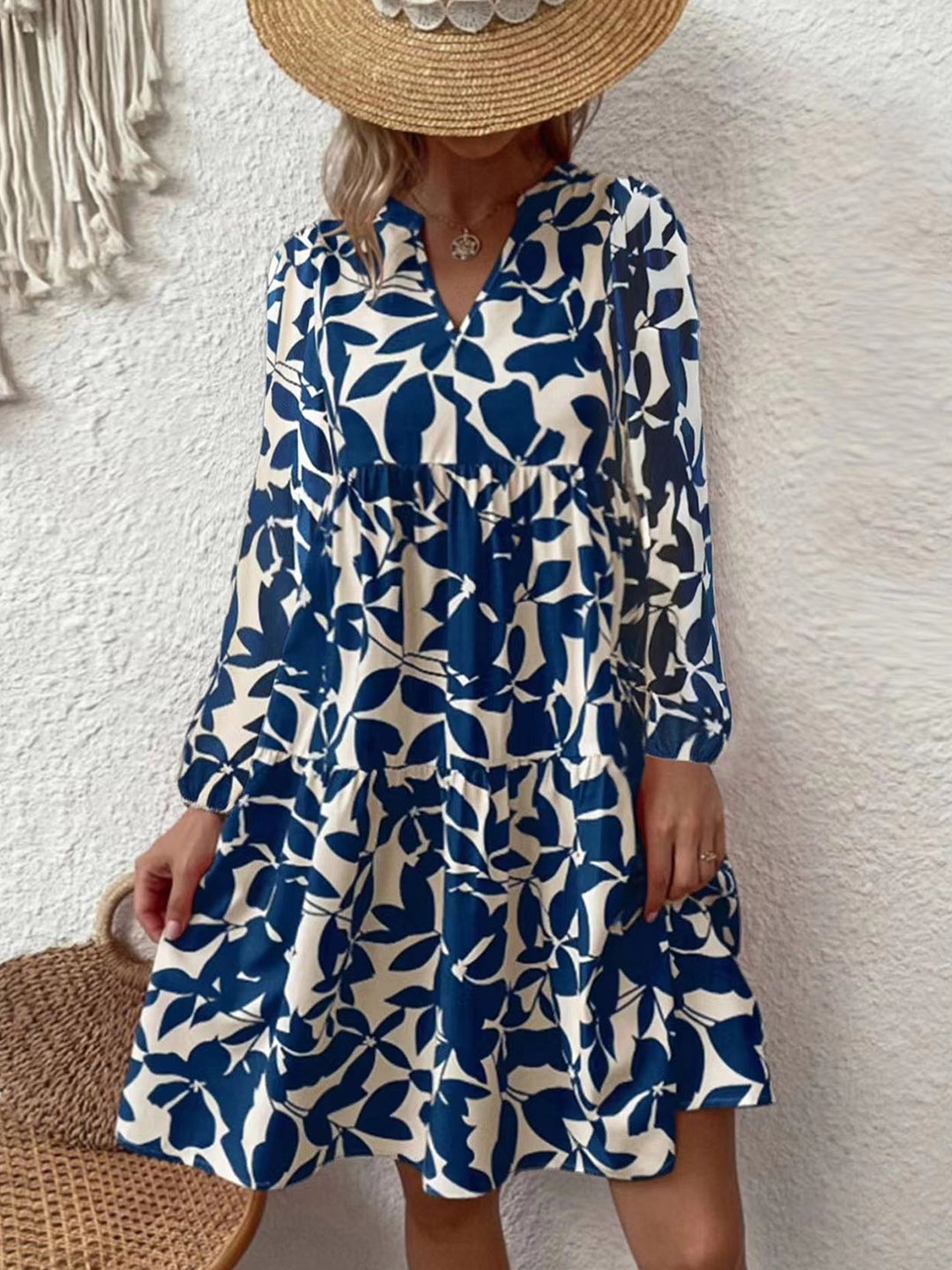 

StyleCast Blue & White Floral Mini Dress