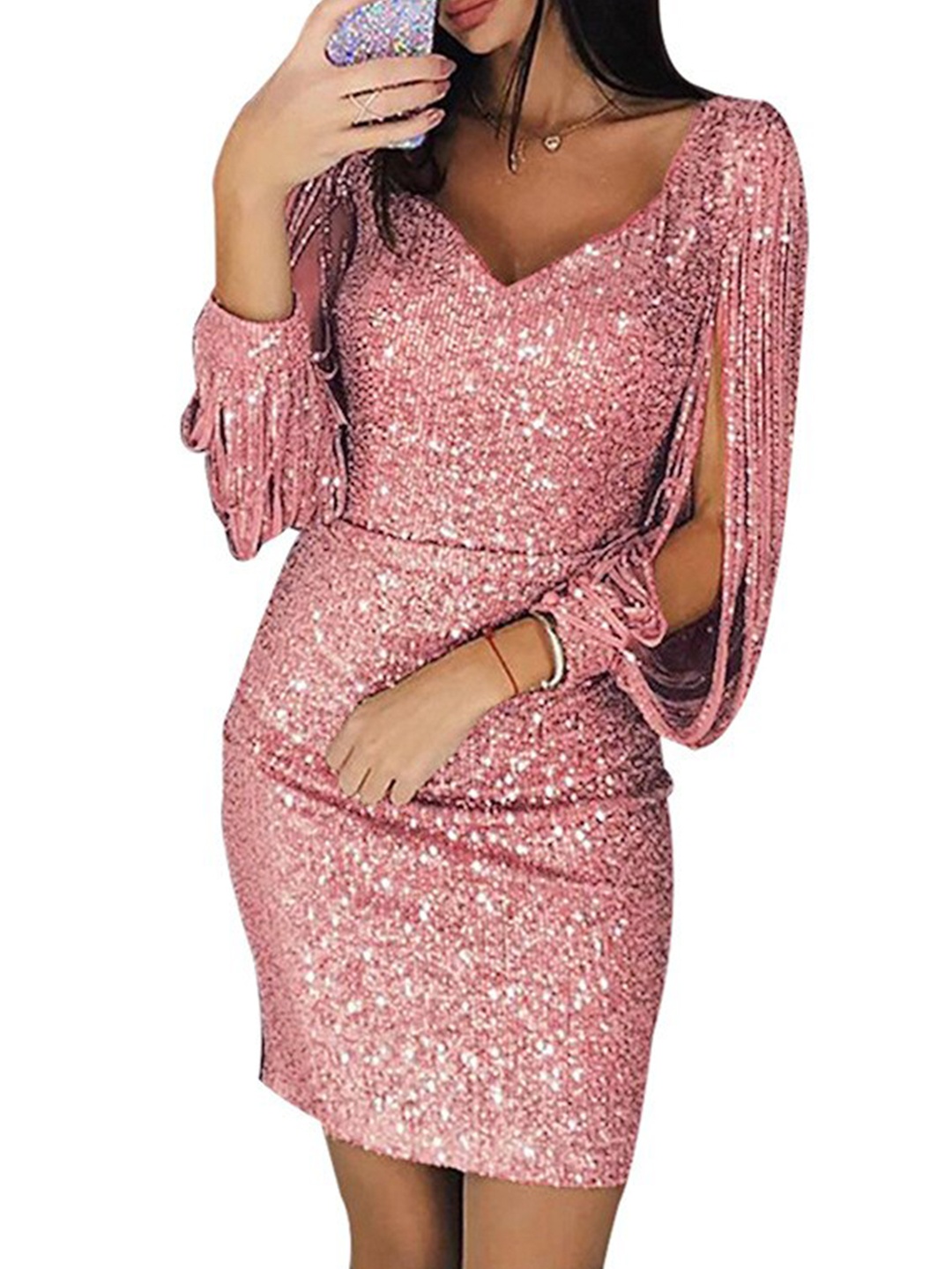 

StyleCast Pink Embellished Bodycon Mini Dress
