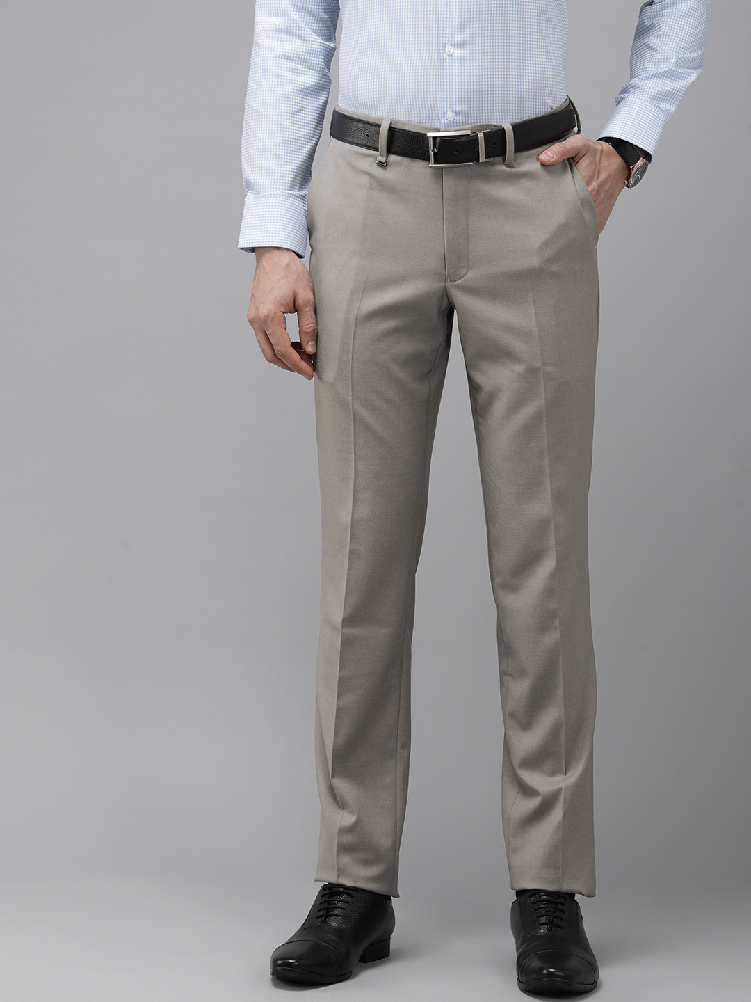 

Van Heusen Men Slim Fit Formal Trousers, Grey