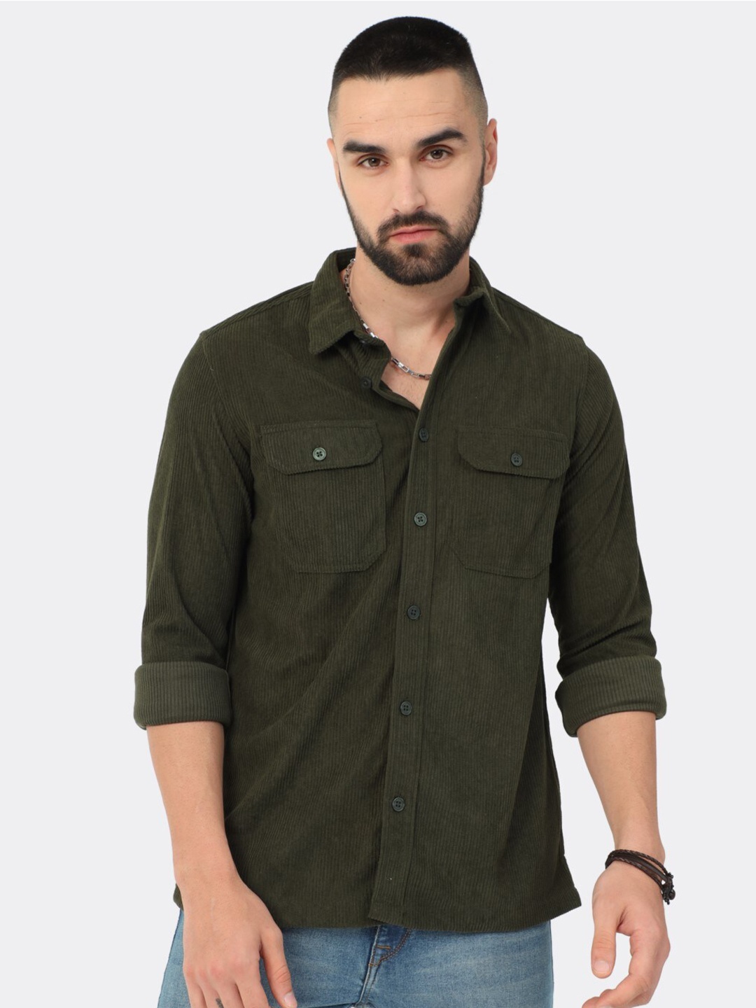 

BADMAASH Slim Fit Long Sleeves Casual Shirt, Sea green