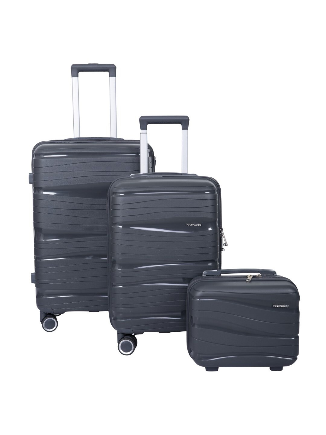 

Polo Class Set Of 3 Hard-Sided Trolley Suitcase With One Vanity Bag, Grey