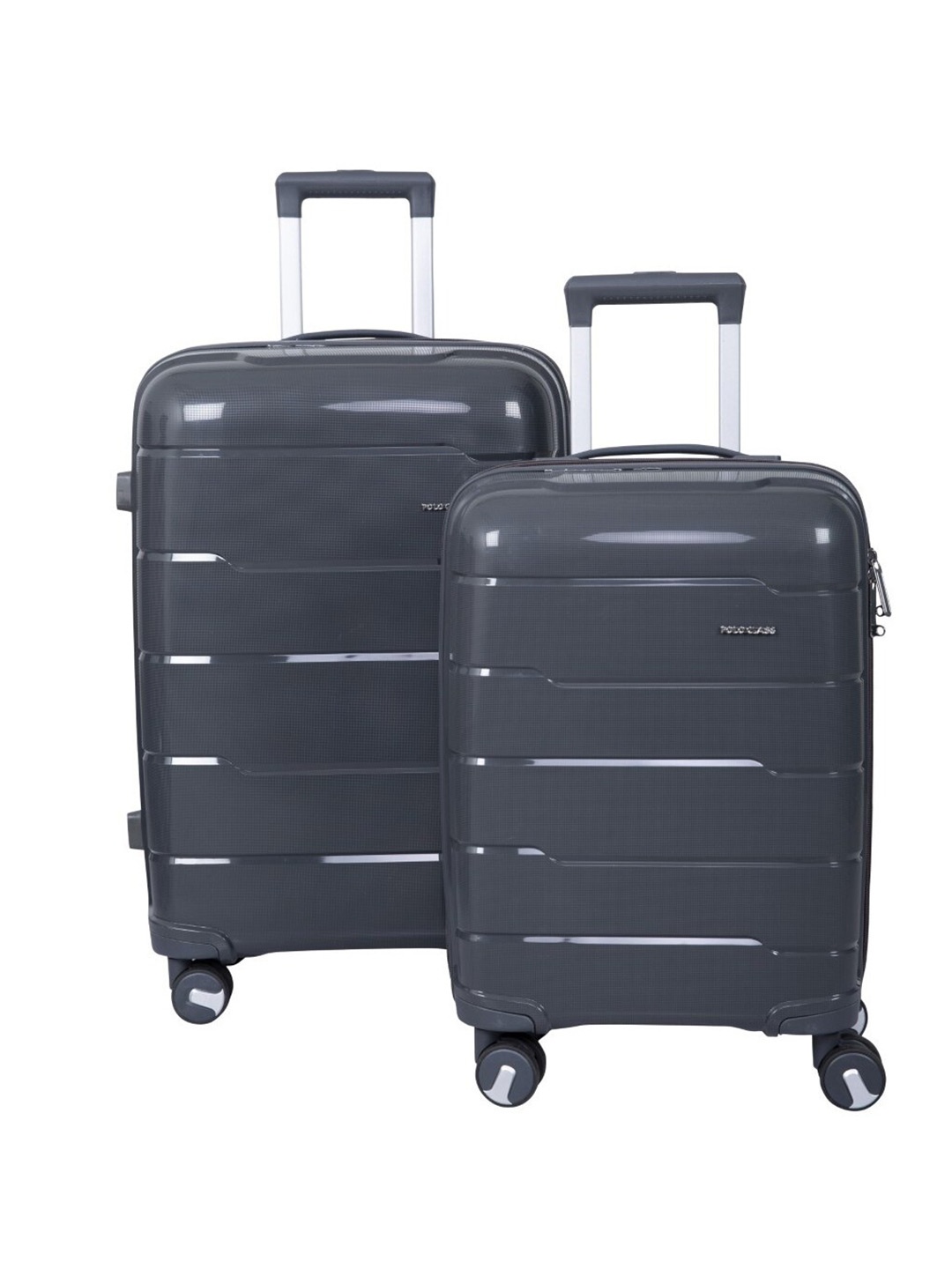 

Polo Class Set Of 2 Textured 360-Degree Rotation Hard-Sided Trolley Suitcases 50.8 cm, Grey