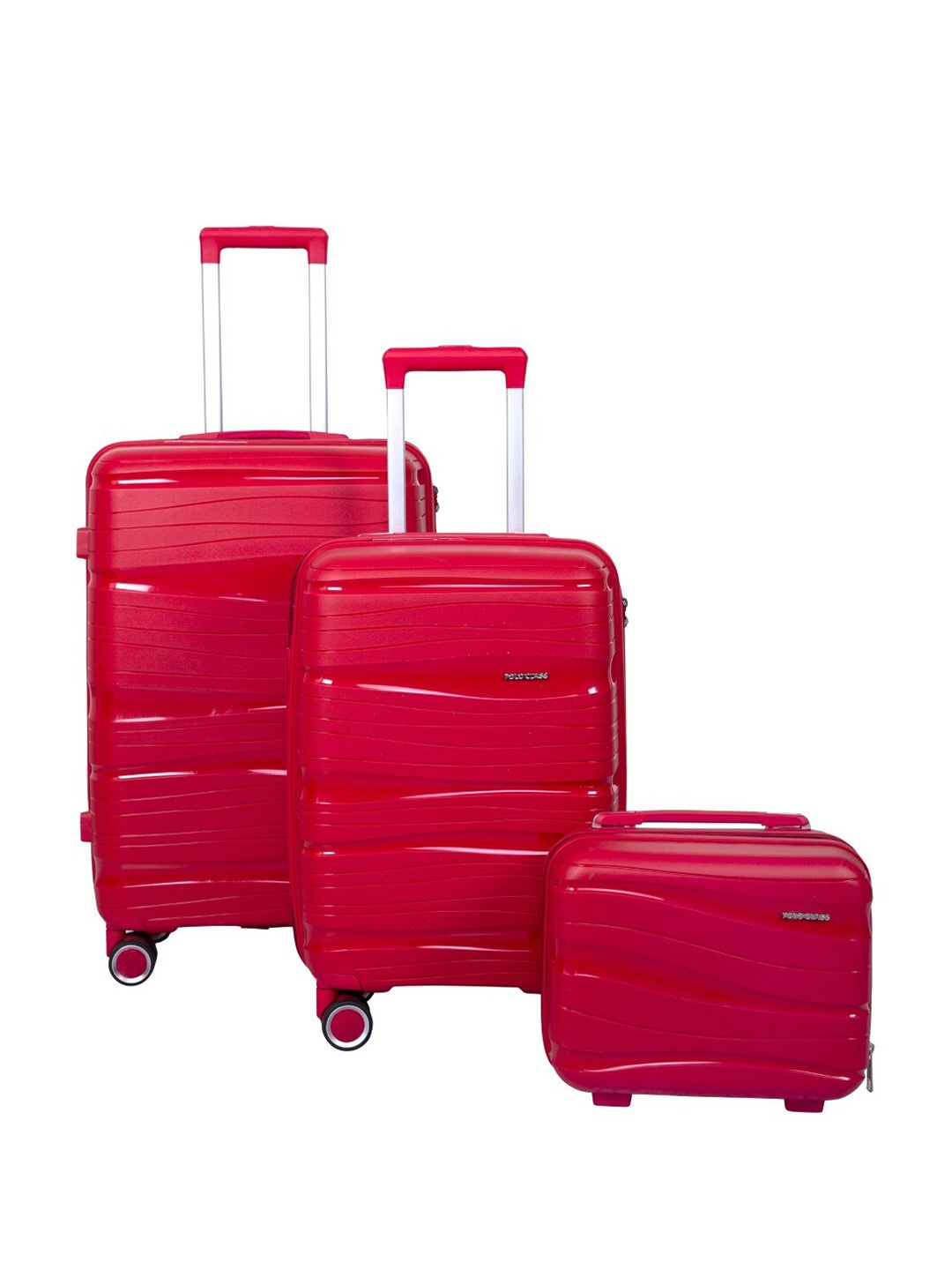 

Polo Class Set Of 3 Hard-Sided Trolley Suitcases With 1 Vanity Bags-50 L, Red