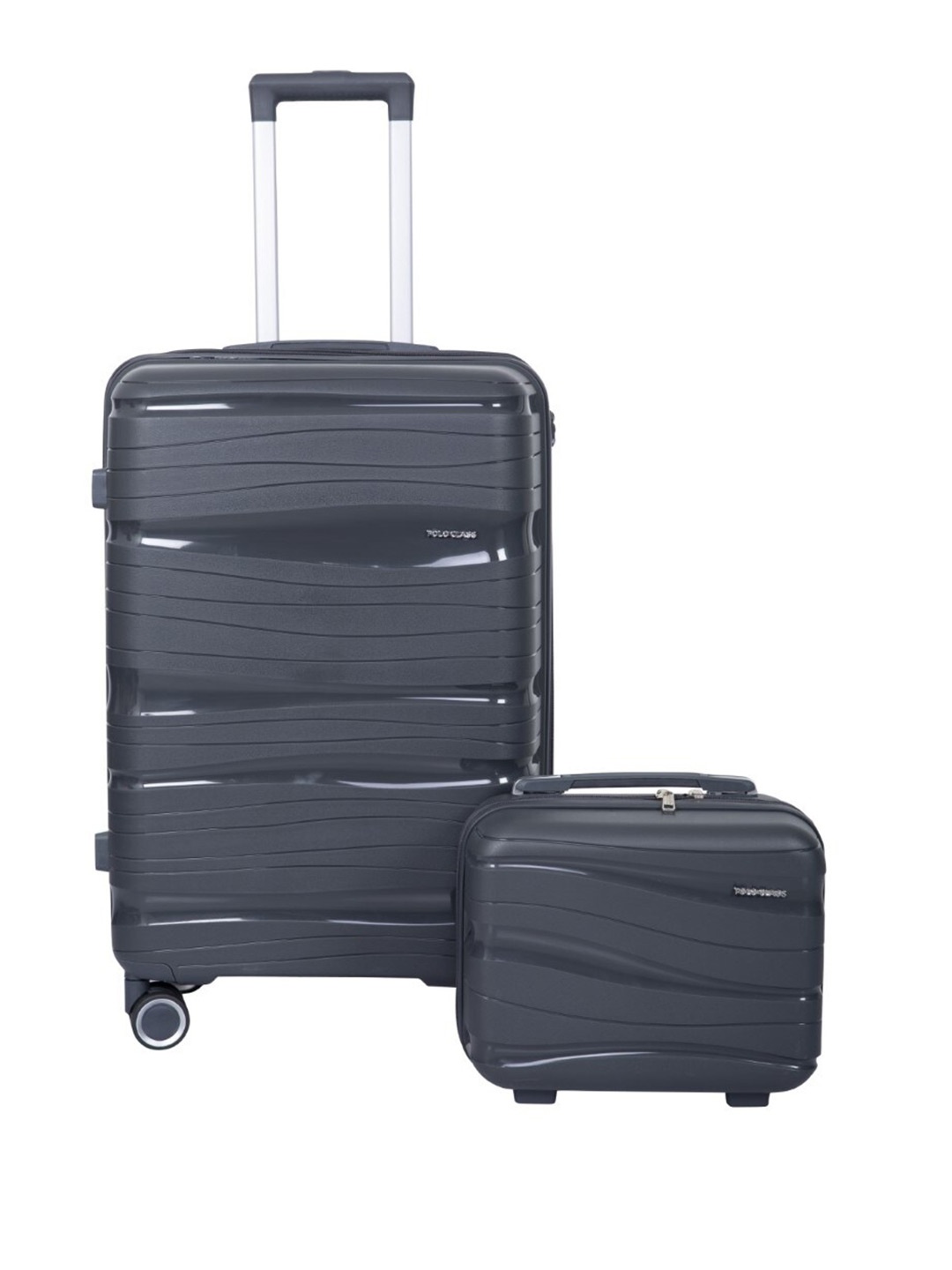 

Polo Class Set Of 2 Textured Hard Sided Trolley & Vanity Bag 71.12cm, Grey