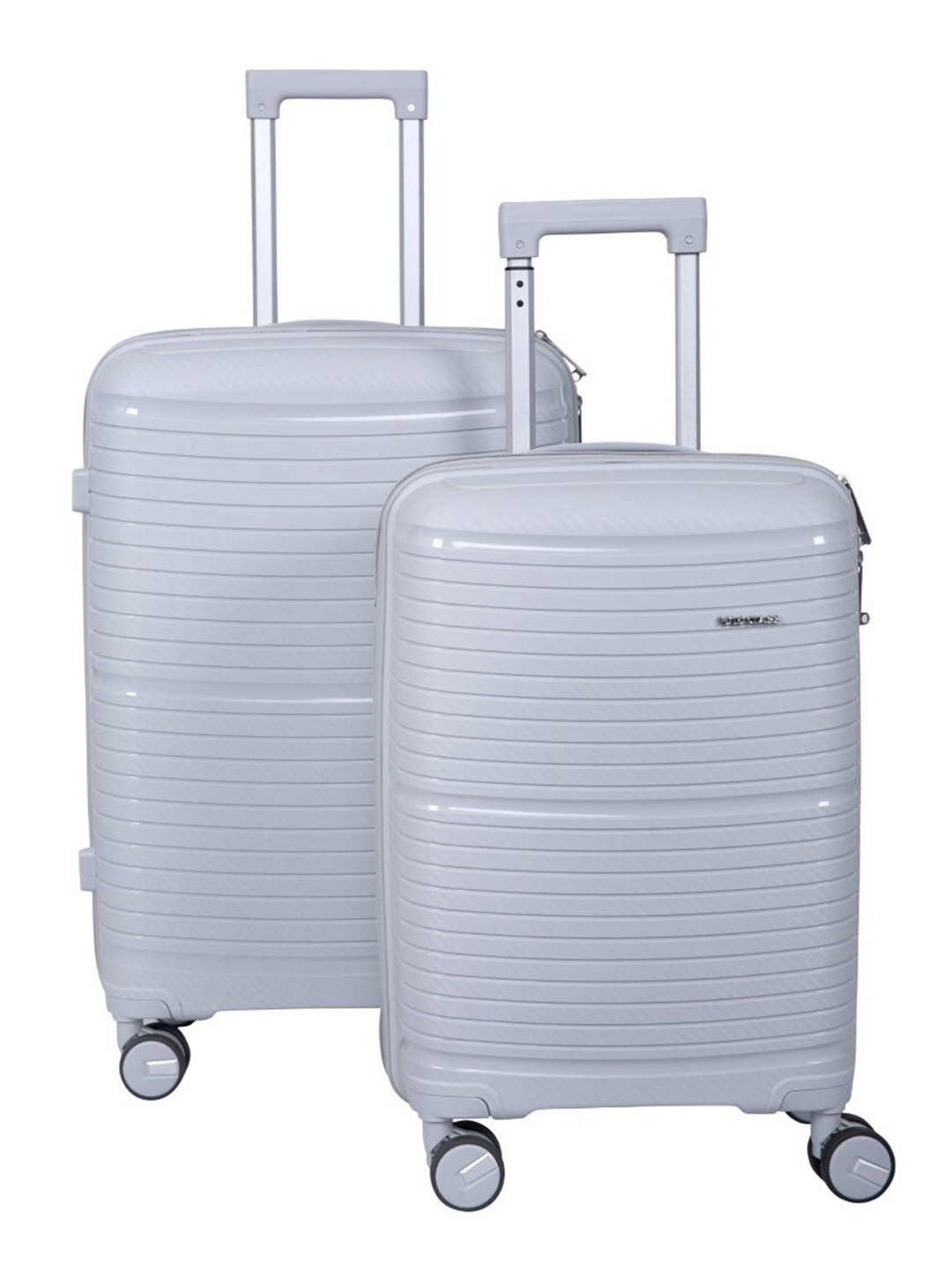 

Polo Class Set Of 2 Hard Sided Medium & Cabin Trolly Bags, Grey