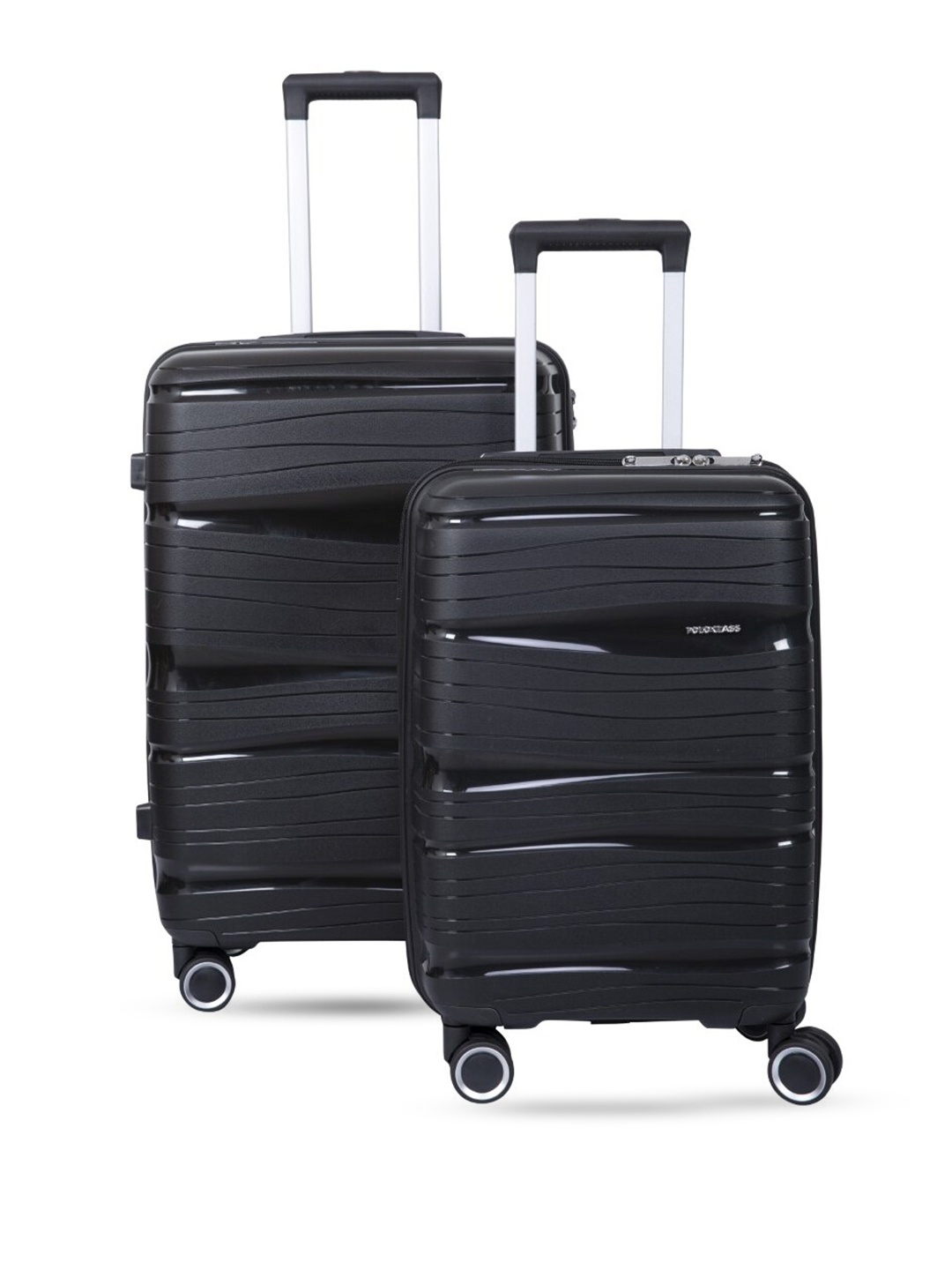 

Polo Class Set Of 2 Textured Trolley Suitcase, Black