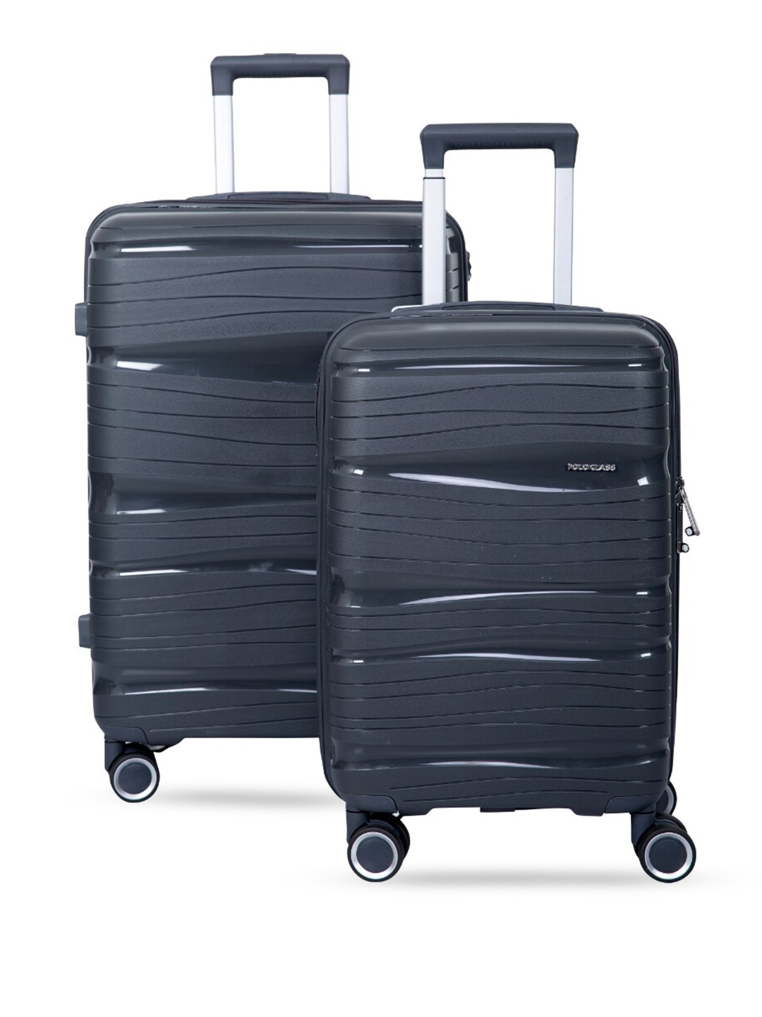 

Polo Class Set Of 2 Textured Trolley Suitcase, Grey
