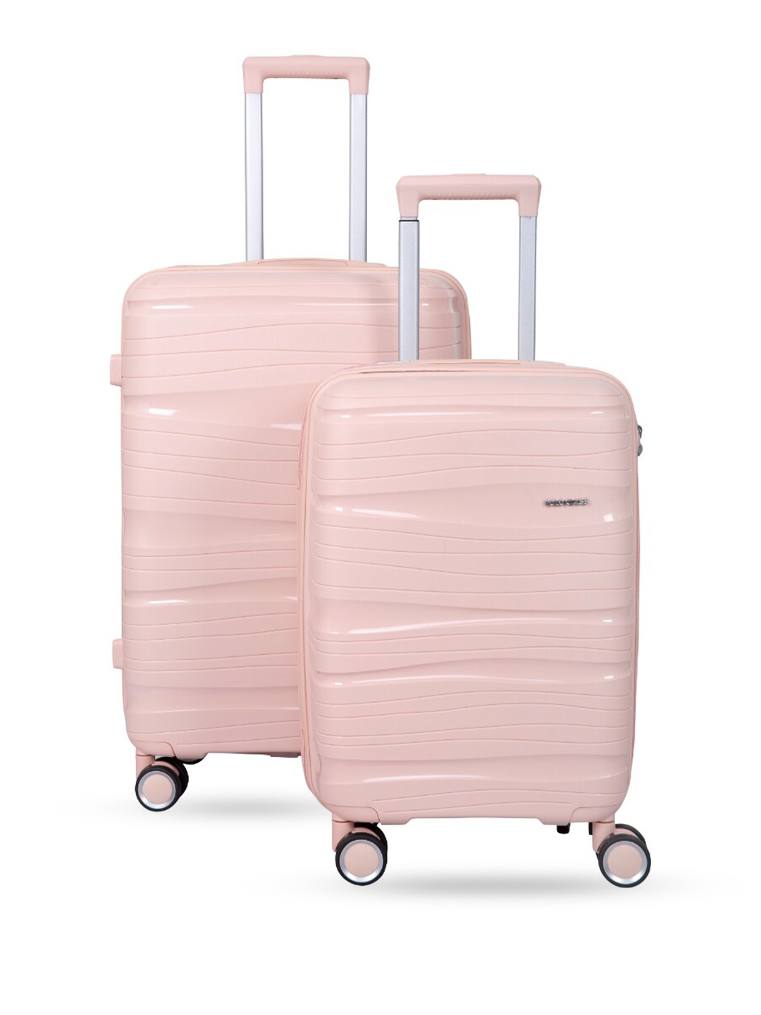 

Polo Class Pack Of 2 Textured Hard-Sided Trolley Bag, Pink