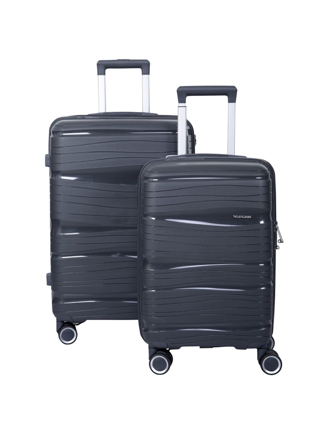 

Polo Class Set of 2 Textured Hard-Sided Large Trolley Bag, Grey