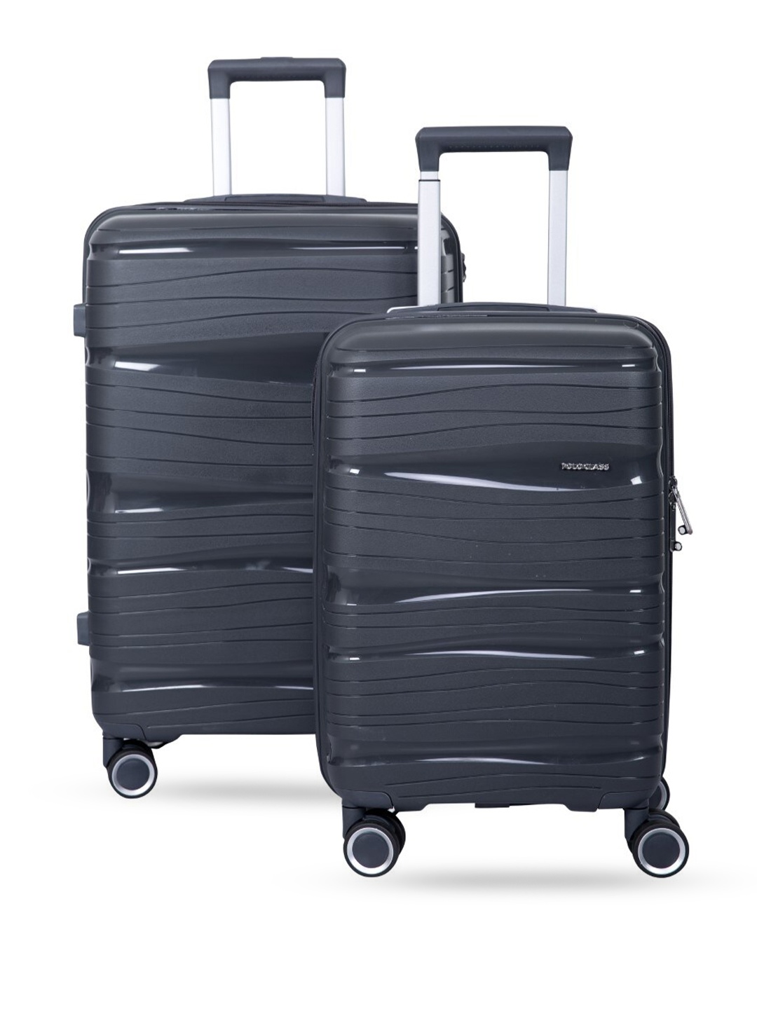 

Polo Class Set Of 2 Hard Sided Large & Medium Trolley Bags, Grey