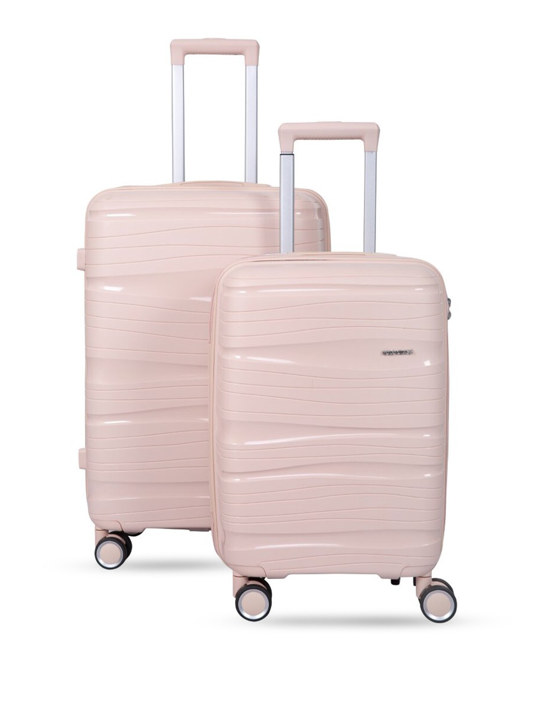 

Polo Class Set Of 2 Textured Hard-Sided Large Trolley Bag, Pink