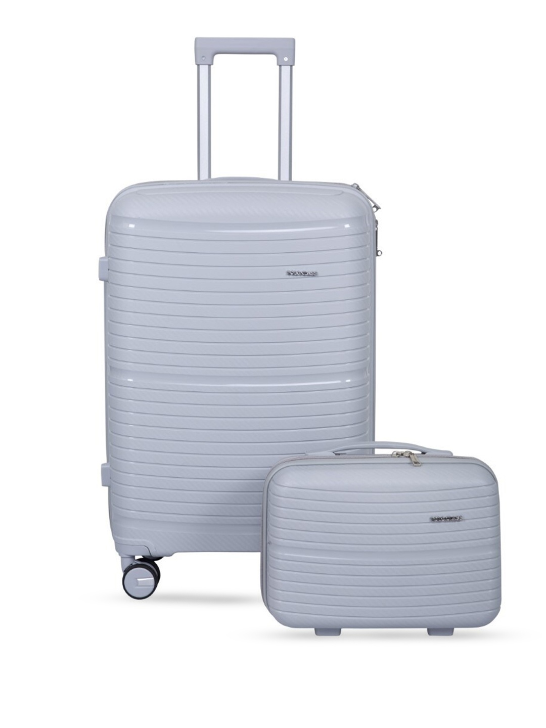

Polo Class Set Of 2 Hard Sided Large Trolly Bags & Vanity Bag, Grey