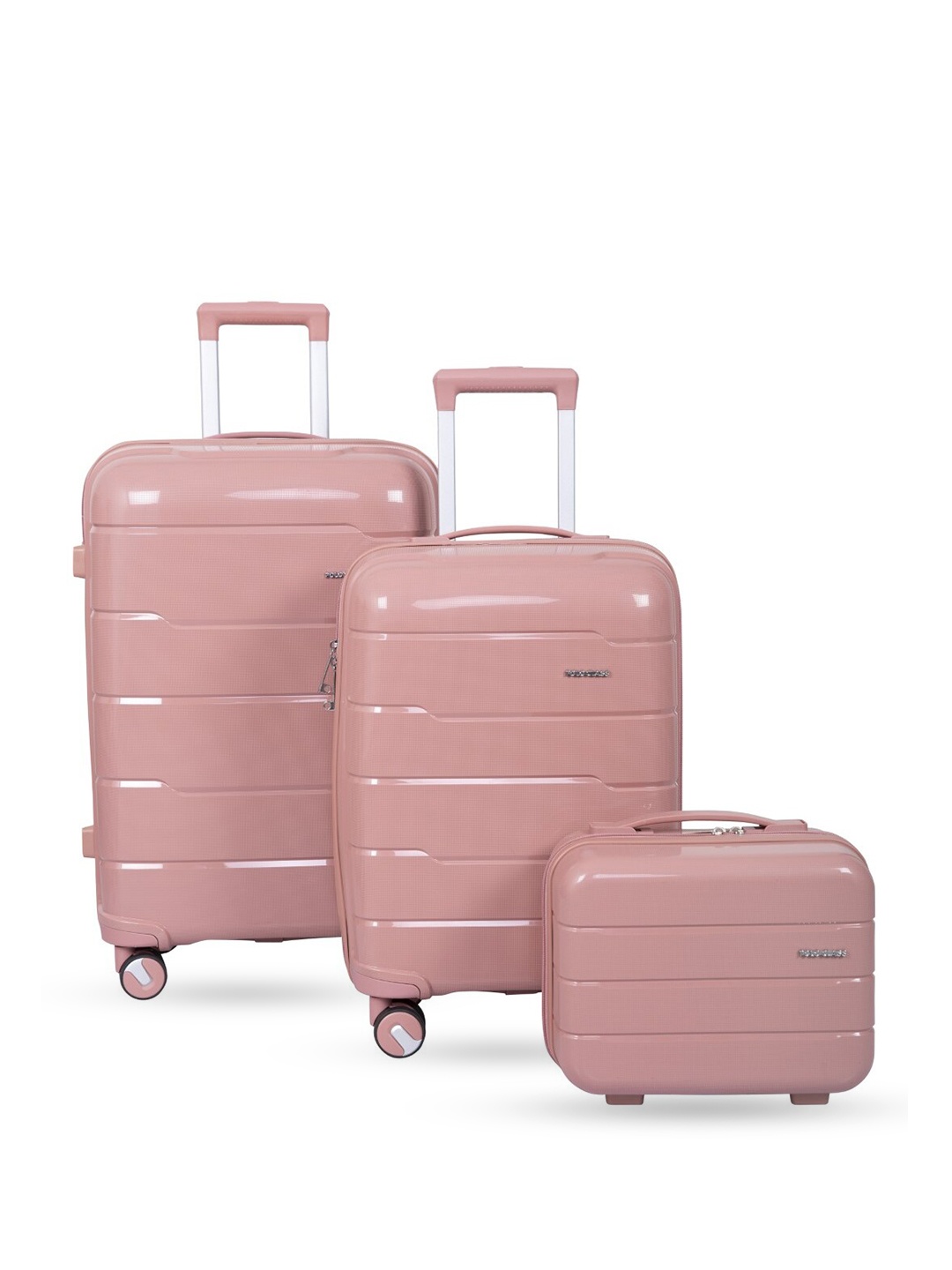 

Polo Class Set Of 3 Hard Sided Trolly Bags & Vanity Bag, Rose gold