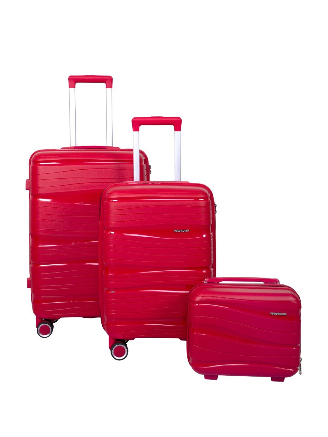 

Polo Class Set Of 3 Textured Hard-Sided Trolley & Vanity Bag, Red