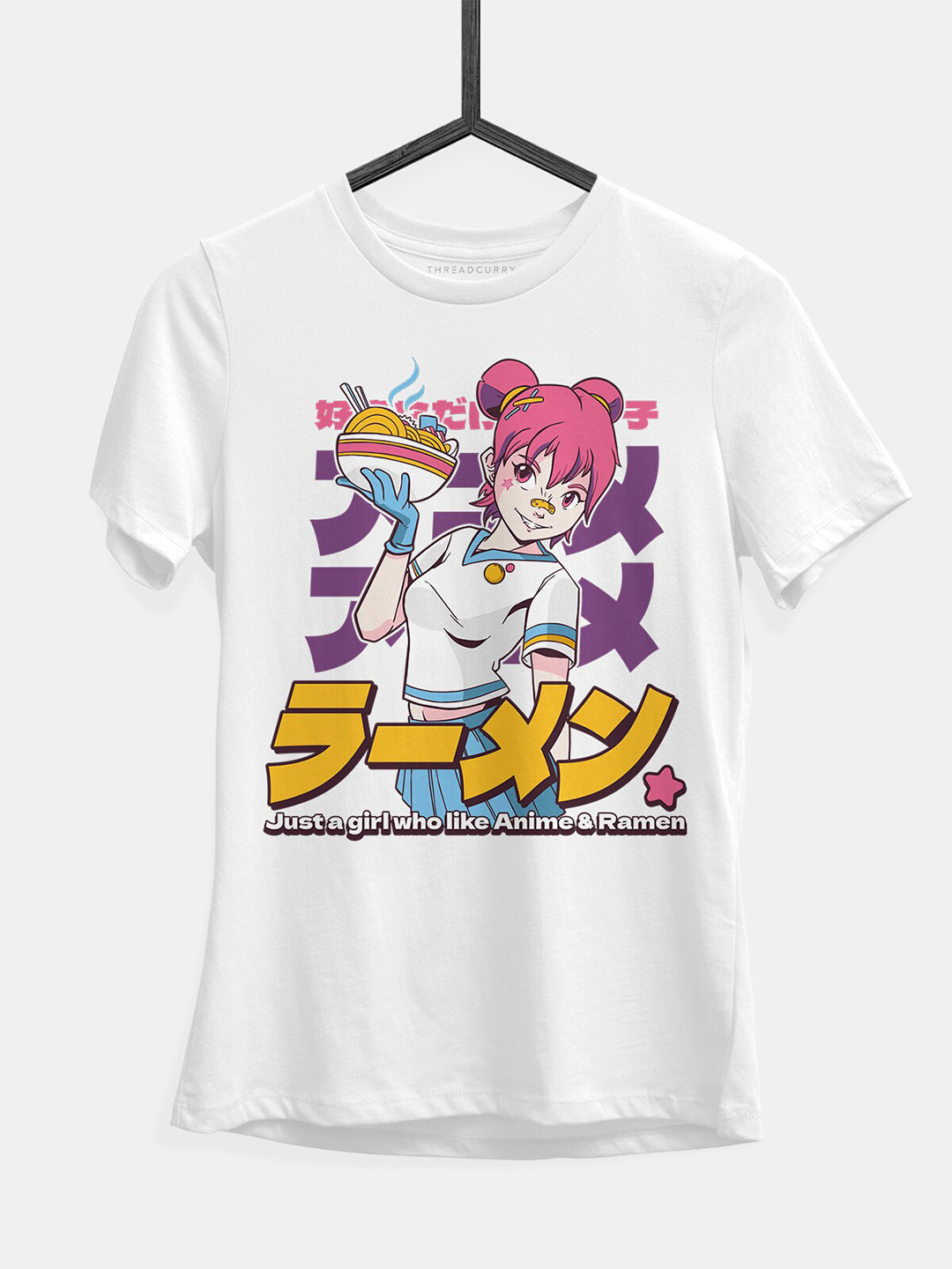 

THREADCURRY Girls Graphic Printed Cotton T-shirt, White