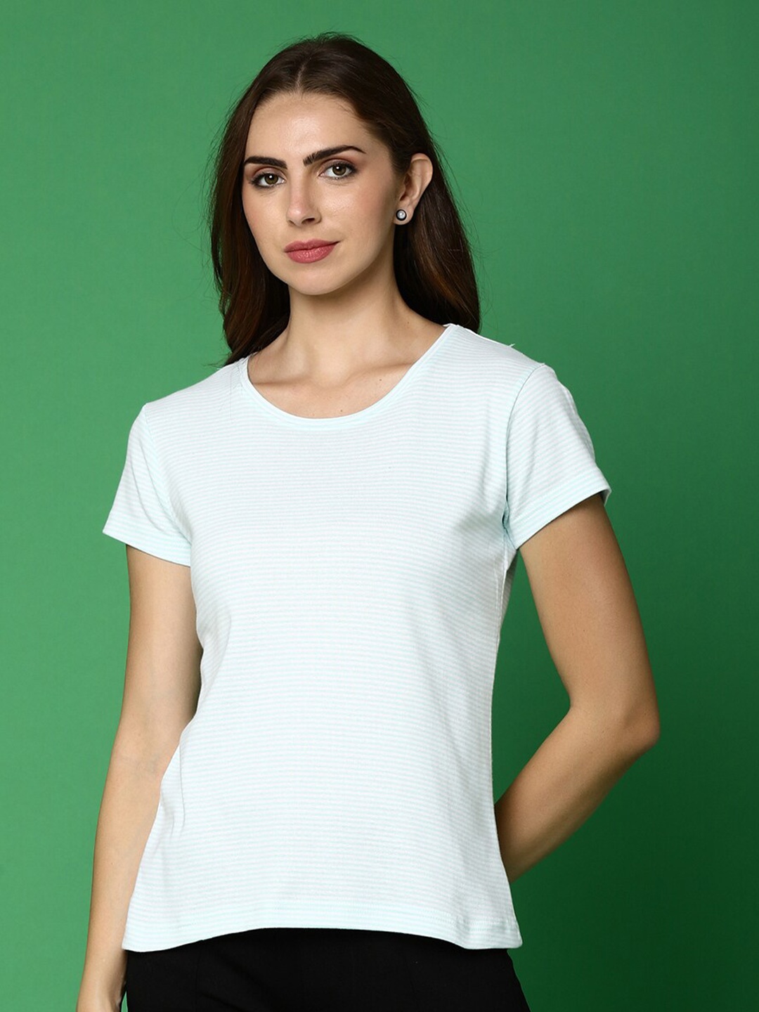 

V-Mart Round Neck Cotton T-shirt, Blue