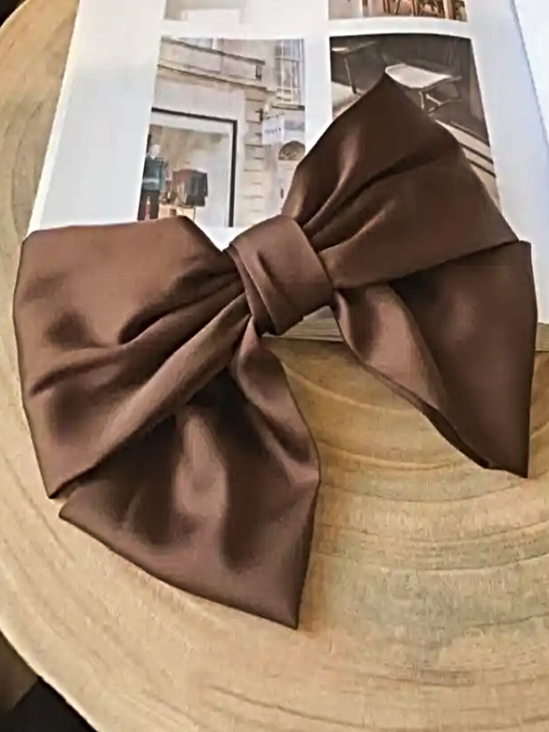 

Proplady Satin Alligator Hair Clip, Coffee brown