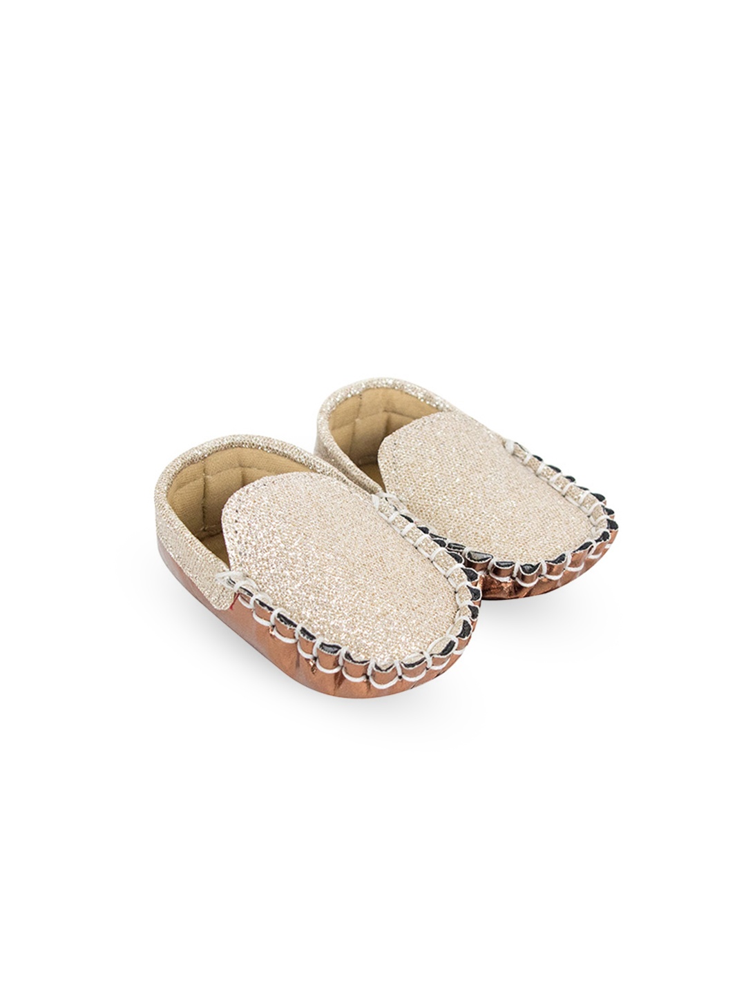 

BAESD Infants Boys Loafer Booties, Gold