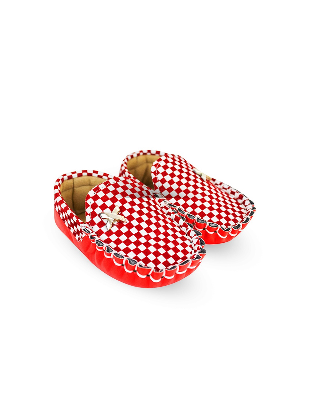 

BAESD Infants Boys Printed Loafer Booties, Red