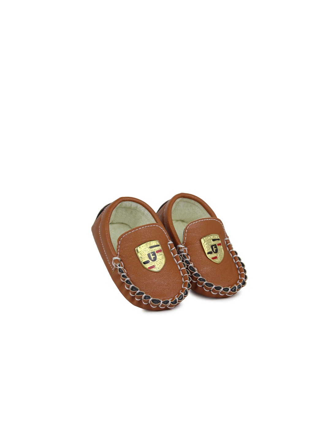 

BAESD Infant Boys Textured Embellished Loafer Booties, Brown