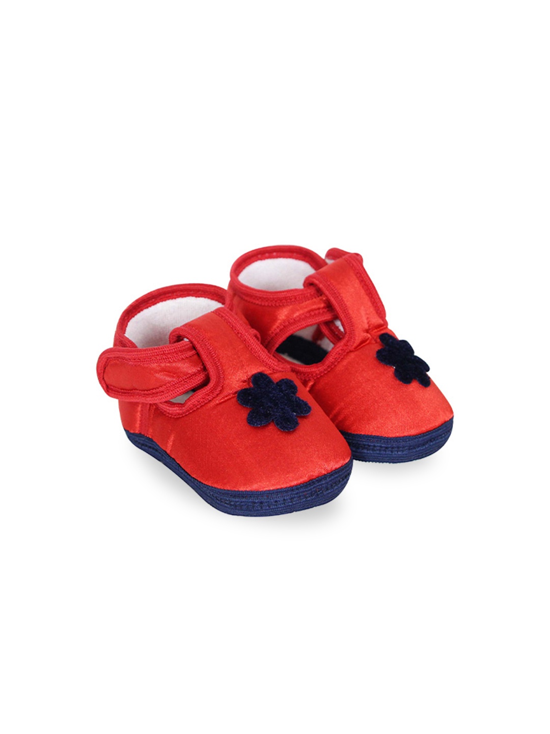 

BAESD Infants Flower Detailed Satin Booties, Red