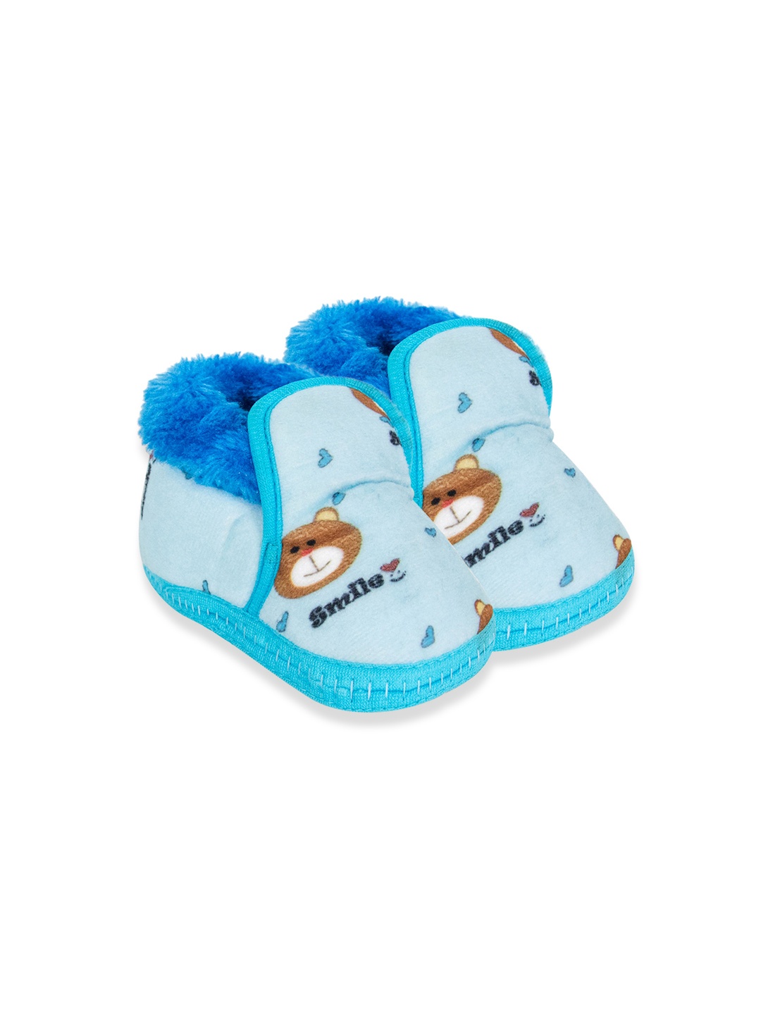 

BAESD Infants Printed Velvet Booties, Blue