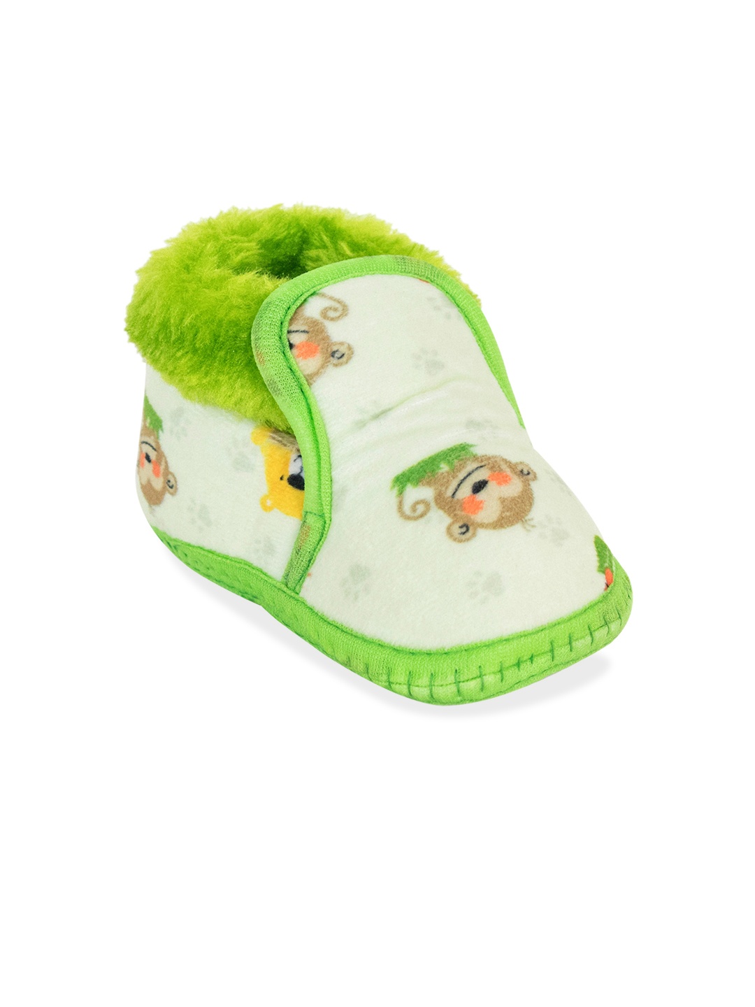 

BAESD Infants Printed Velvet Booties, Green