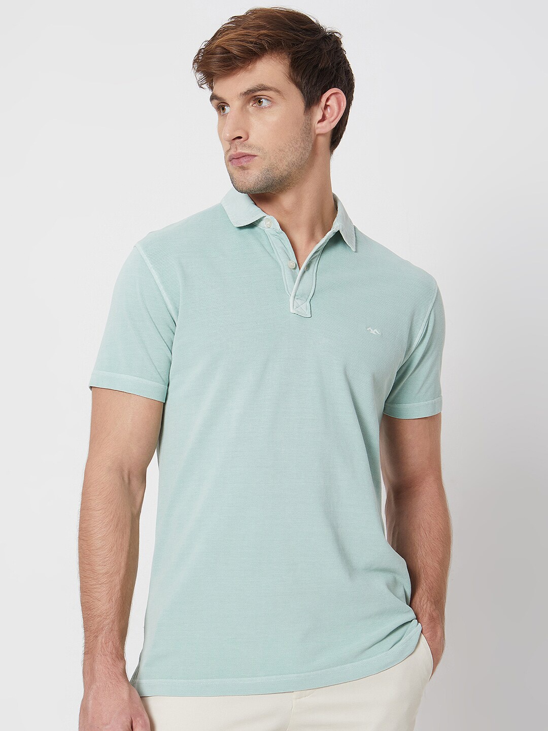 

Mufti Polo Collar Slim Fit Pure Cotton T-shirt, Green