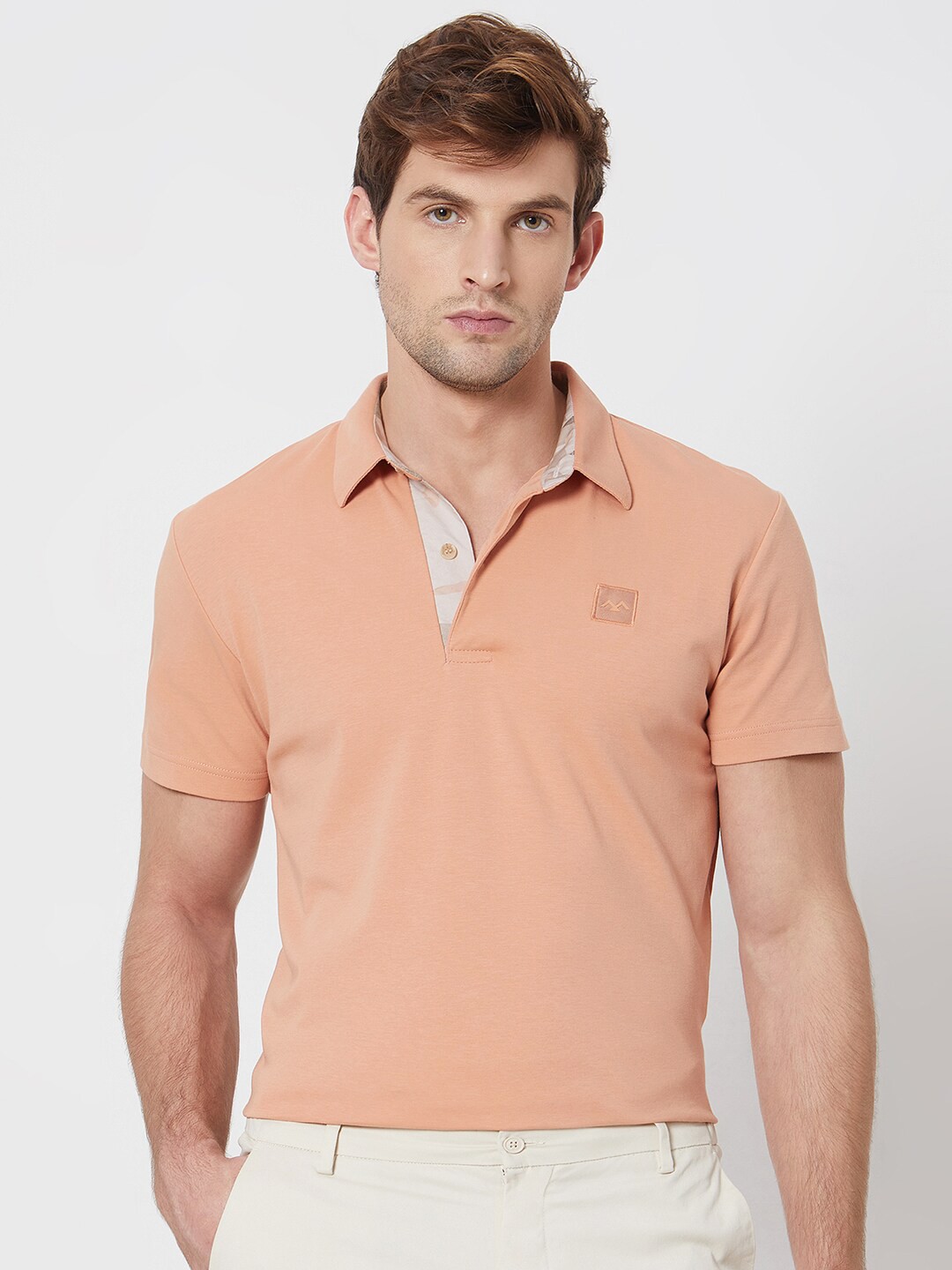 

Mufti Polo Collar Slim Fit T-shirt, Peach