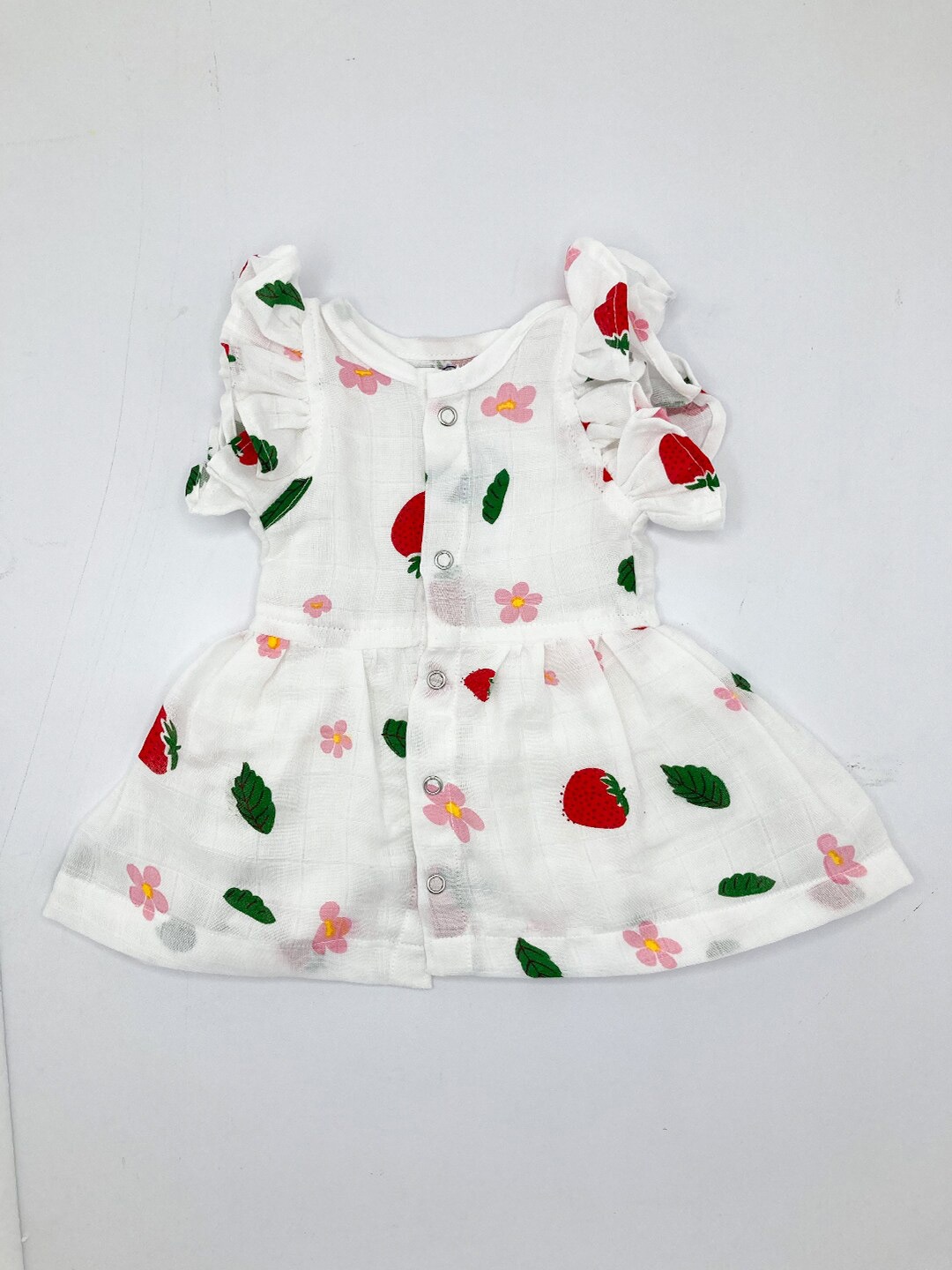 

BAESD Muslin Kids-Girls Print Organic Cotton Fit & Flare Dress, Red