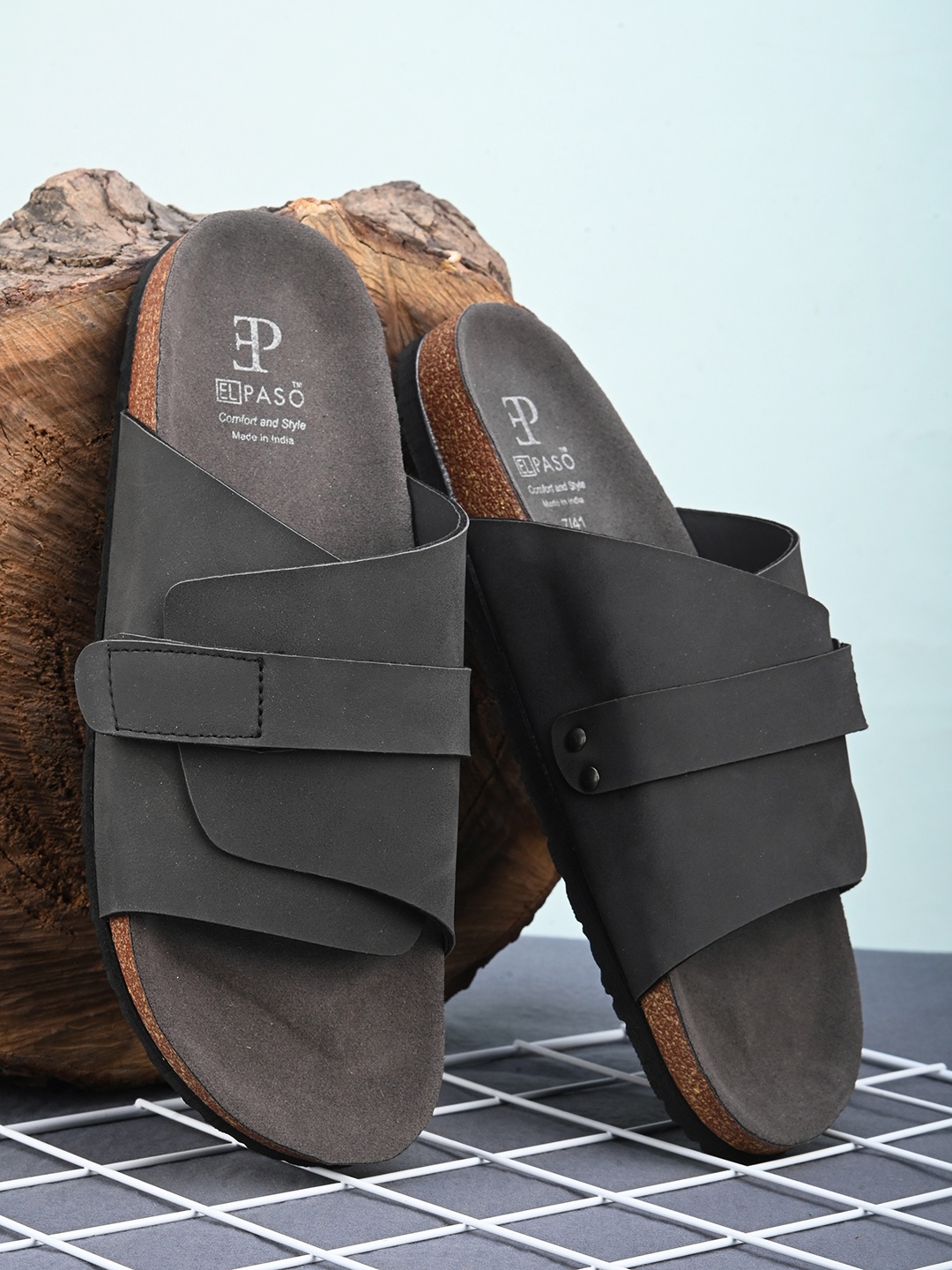

El Paso Men Slip-On Comfort Sandals, Black