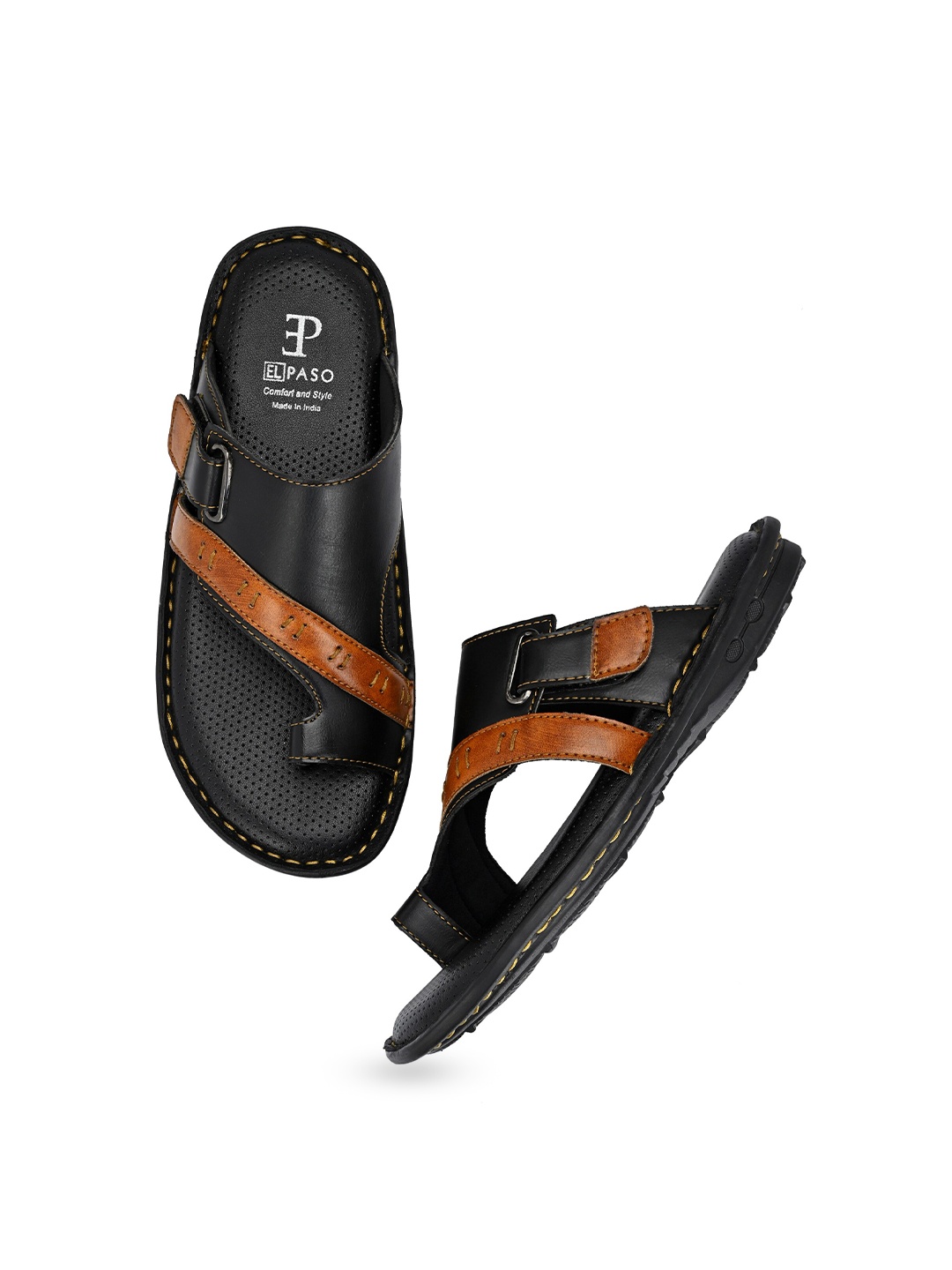

El Paso Men Slip-On Comfort Sandals, Black