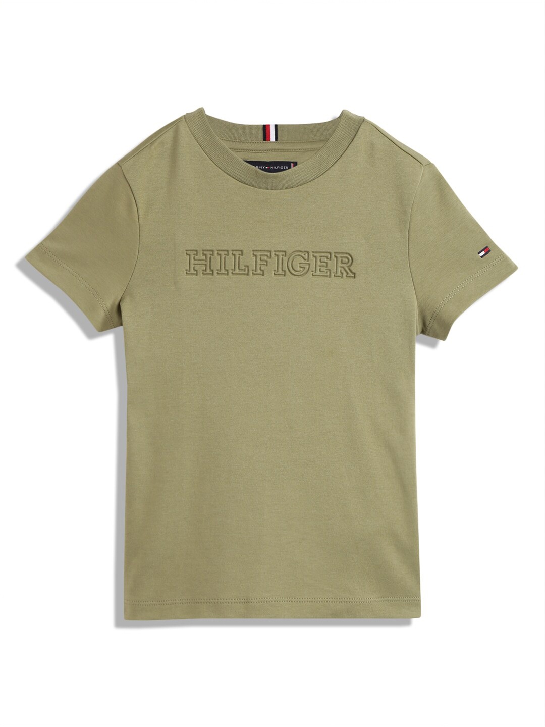 

Tommy Hilfiger Boys Round Neck Pure Cotton T-shirt, Green