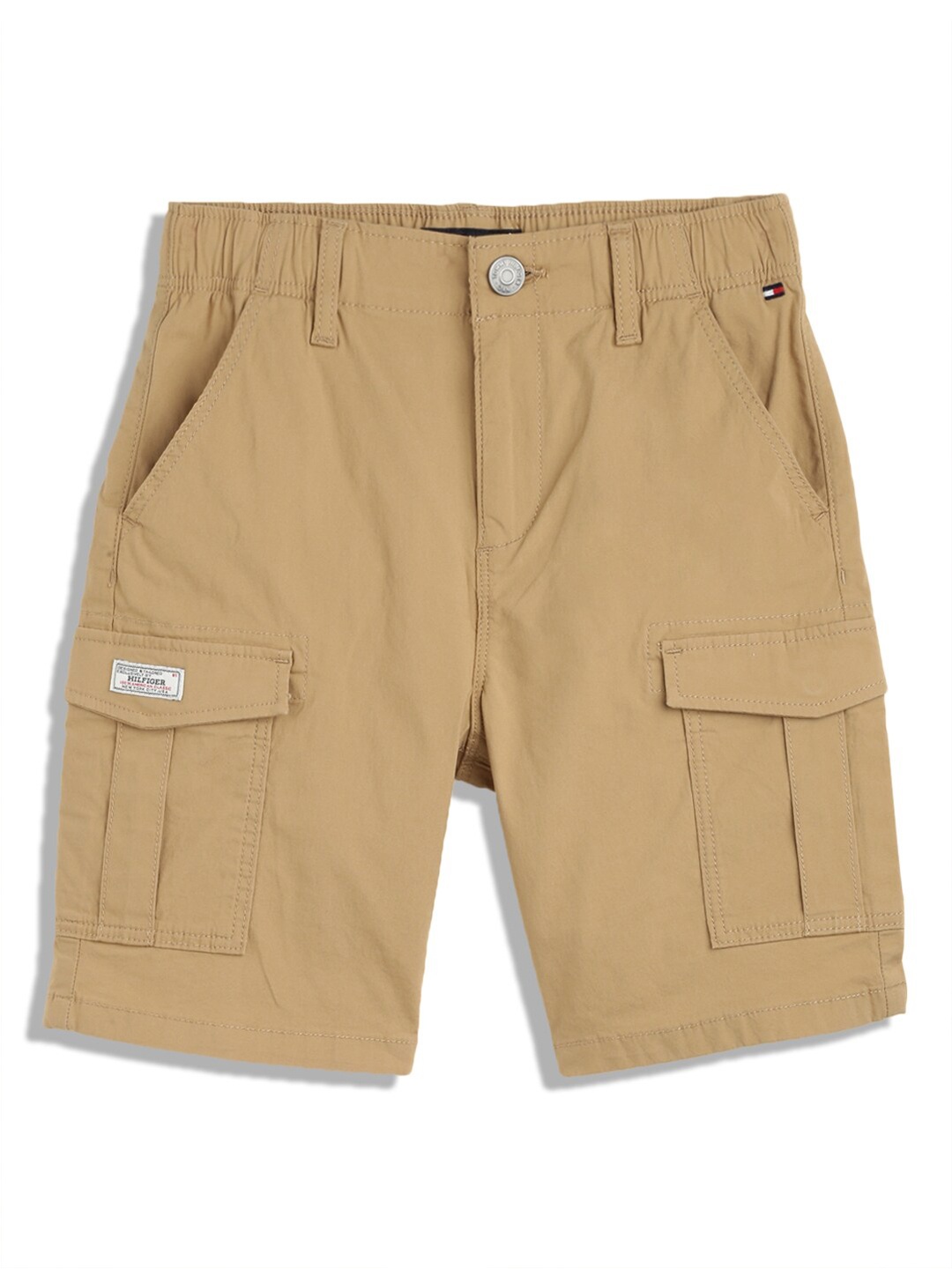 

Tommy Hilfiger Boys Mid-Rise Regular Fit Cotton Cargo Shorts, Khaki