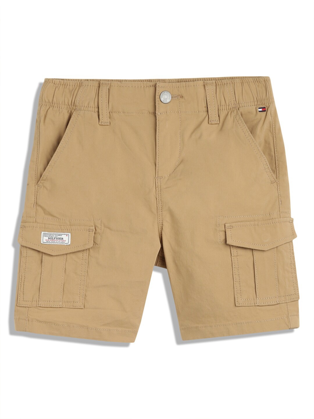 

Tommy Hilfiger Boys Mid-Rise Regular Fit Cotton Cargo Shorts, Khaki