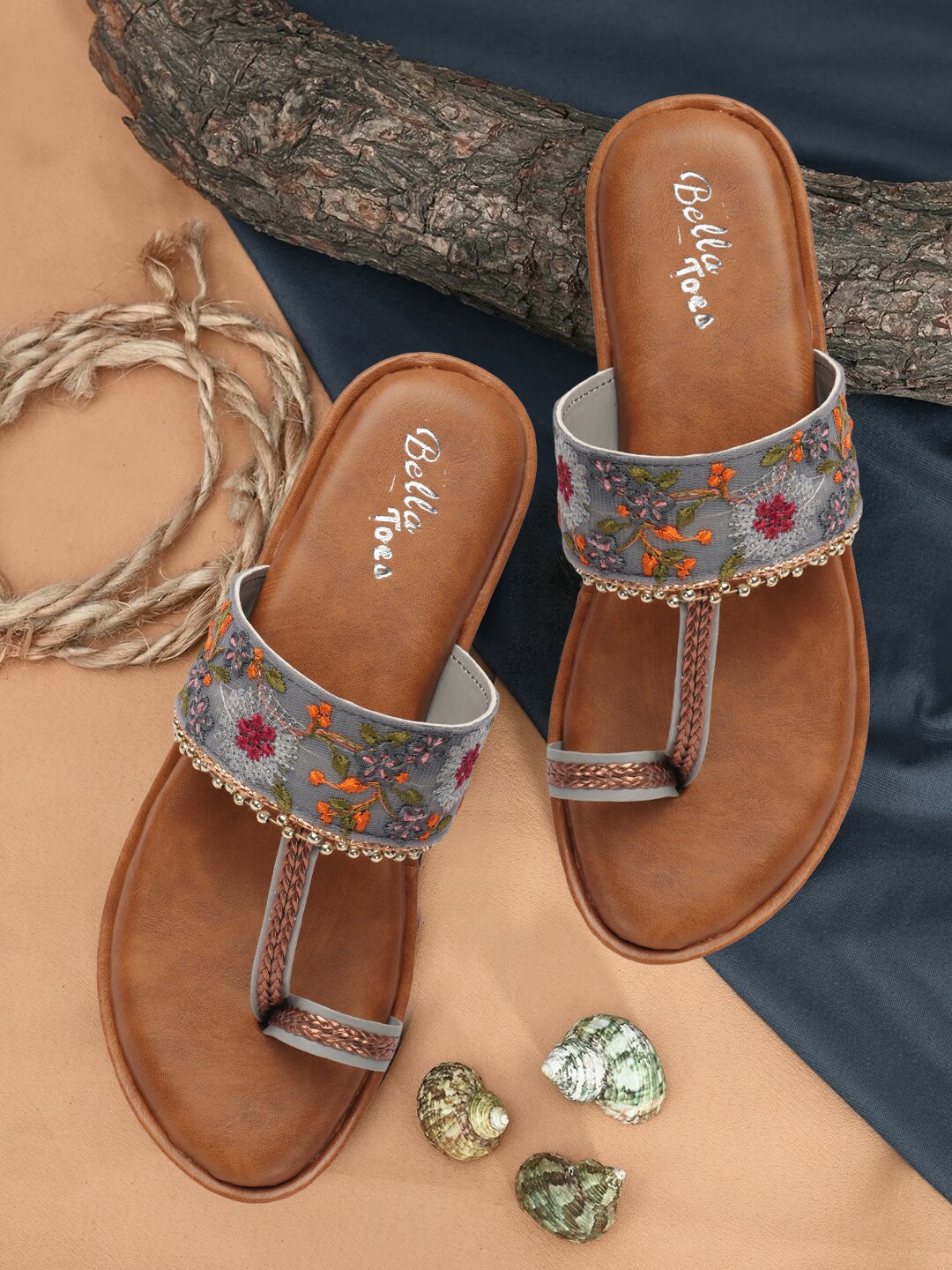 

Bella Toes Embellished One Toe Comfort Heels, Grey