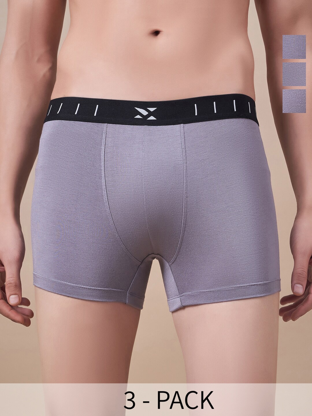 

Masch Sports Pack Of 3 Antimicrobial TrunksTRK-3-SOL-EI-GRY-GRY-GRY, Grey