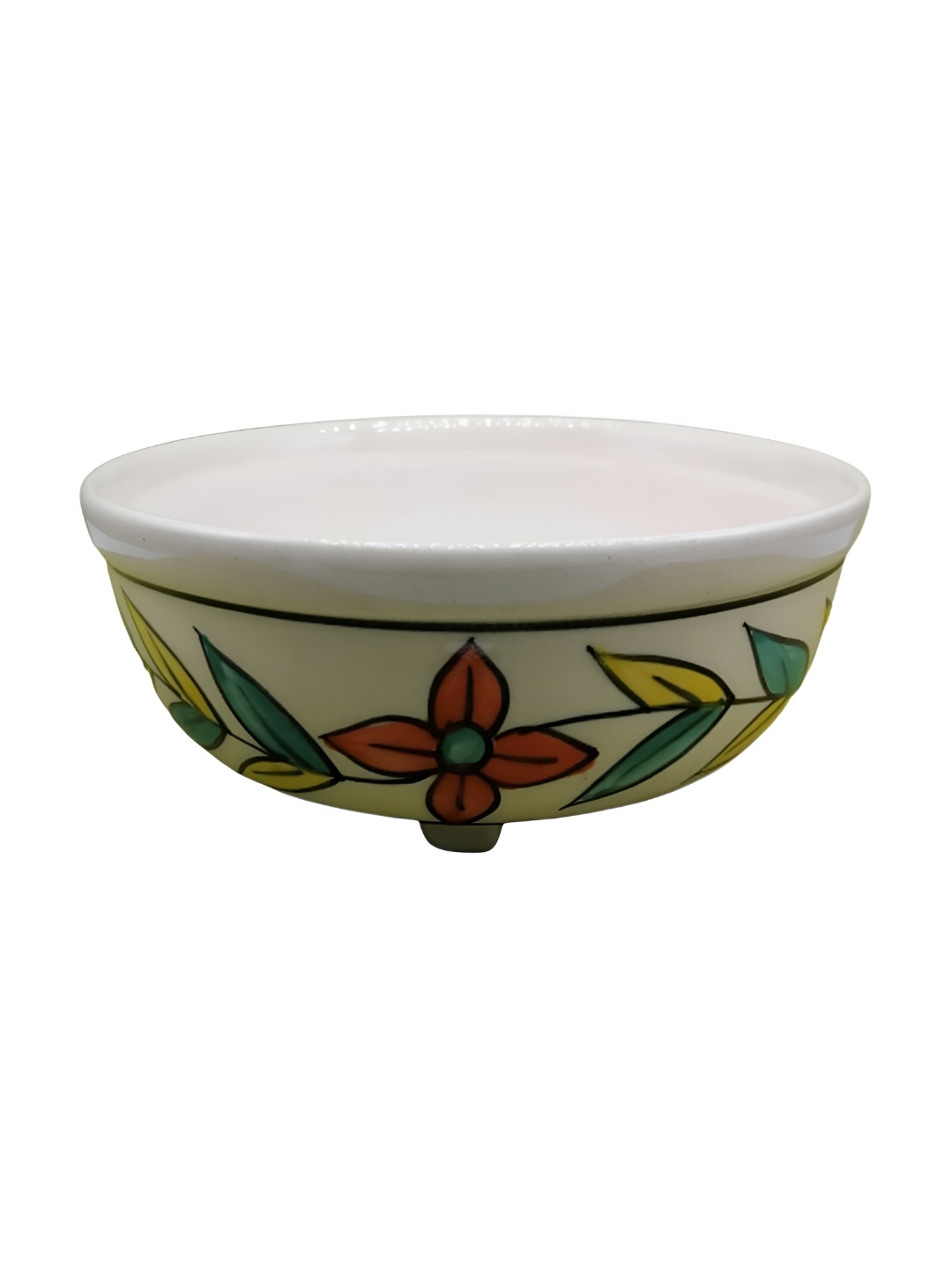 

INDIA MEETS INDIA White & Green Ceramic Bowl Planter